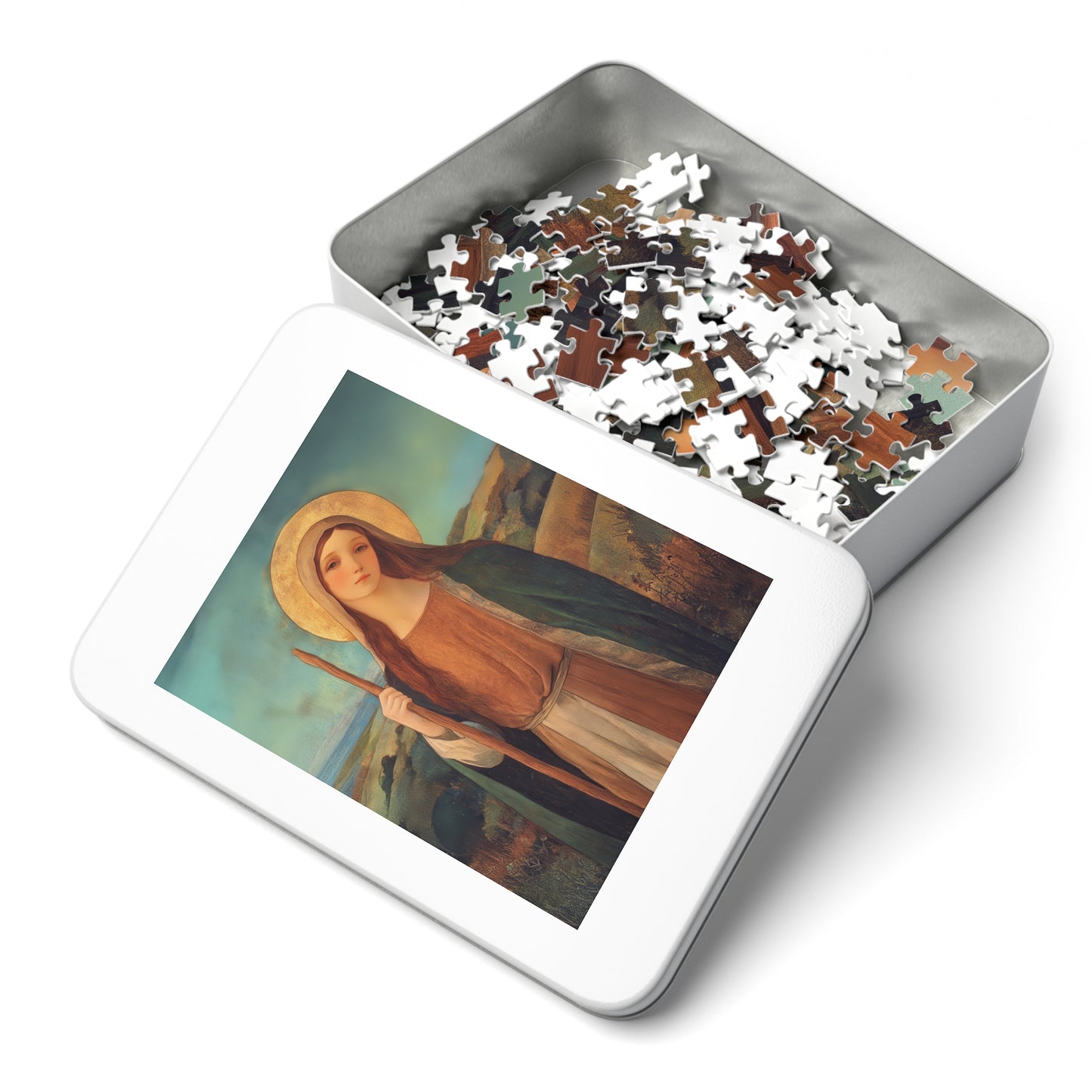 Saint Breage // Saint Breaca - Puzzle & Keepsake Tin - Religious Jigsaw Puzzle (30, 110, 252, 500,1000-Piece)