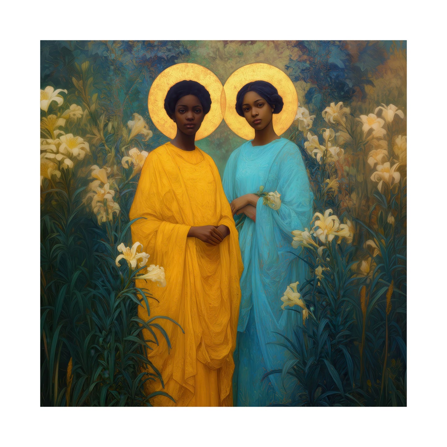 Saint Perpetua and Saint Felicity  - Sanctified Souls Print - Multiple Sizes - Premium Posters - Catholic Art - Christian Home Decor Artwork