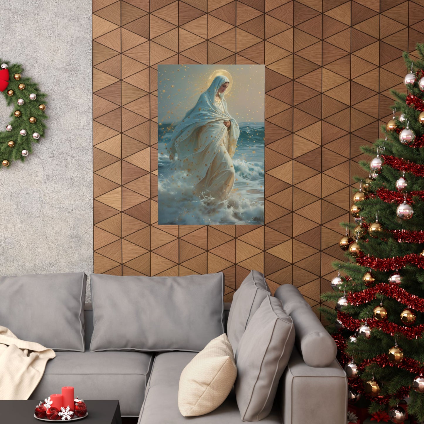 Guiding Light - Our Lady, Star of the Sea Oval Necklace - Sanctified Souls - Multiple Sizes - Premium Matte Posters - Religious Art Poster