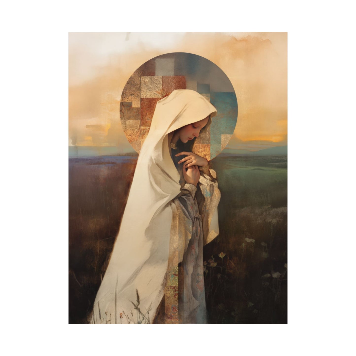 Our Lady of the Prairie - Sanctified Souls Print - Multiple Sizes - Premium Posters - Catholic Art - Christian Home