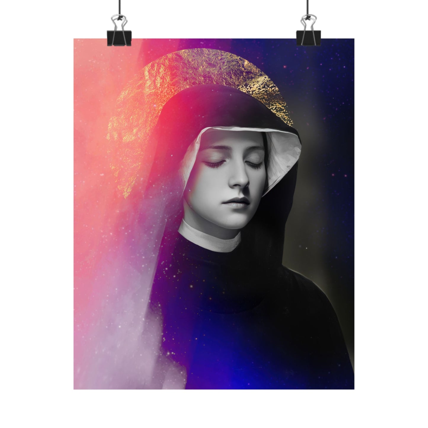 Saint Faustina Kowalska Poster Print - Sanctified Souls Print - Multiple Sizes - Premium Posters - Catholic Art for your home