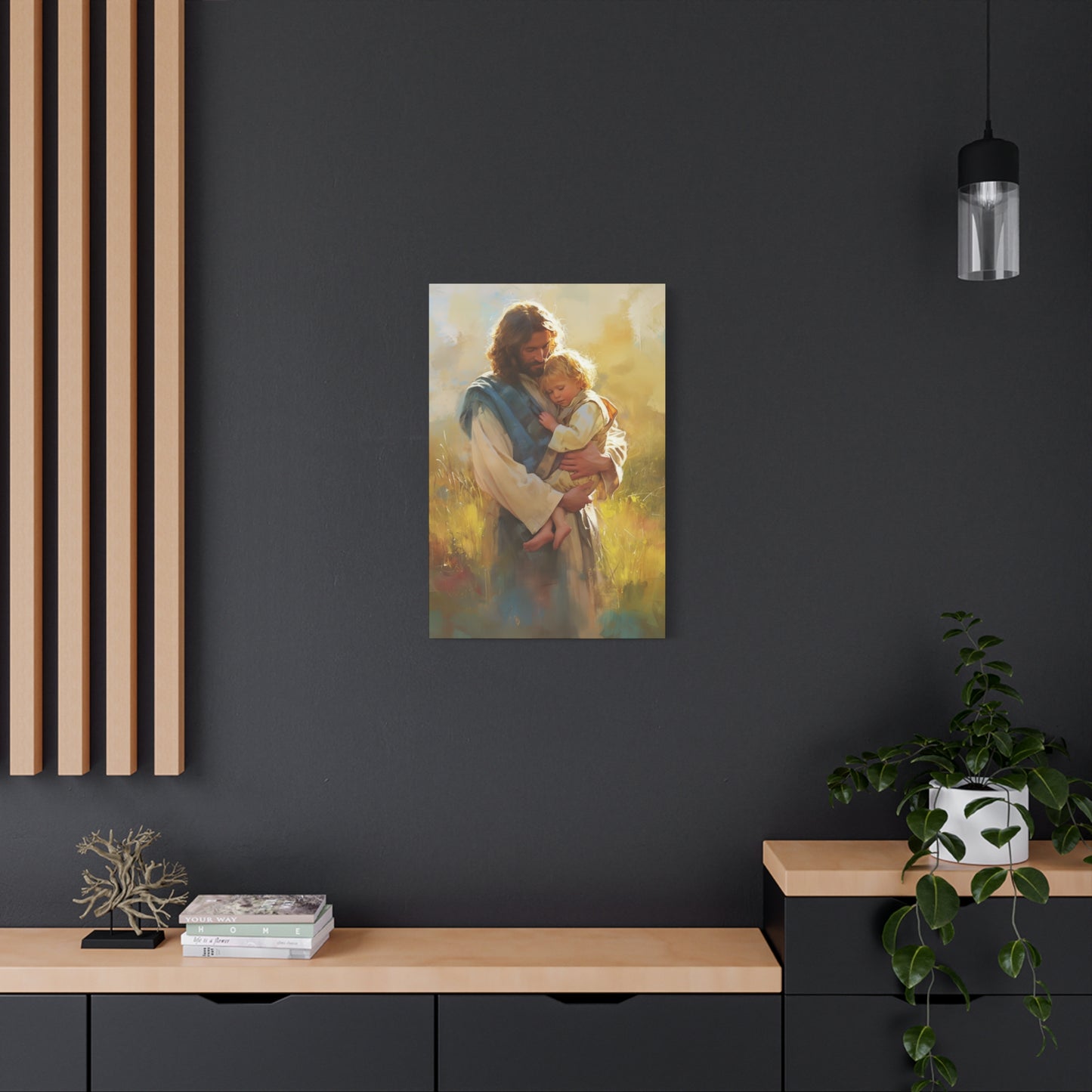 Jesus, Guardian of Innocence - Christ and Child - Museum Wrapped Canvas - Print - Religious Art for your Home - Christian art print