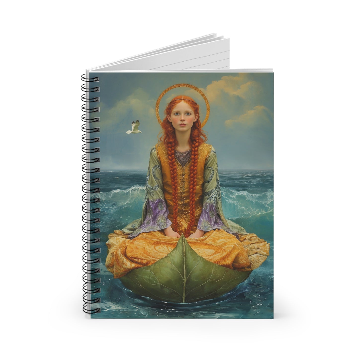 Saint Ia of Cornwall - Sanctified Souls Art - Religious Based Notebook - Spiral Notebook - Ruled Line