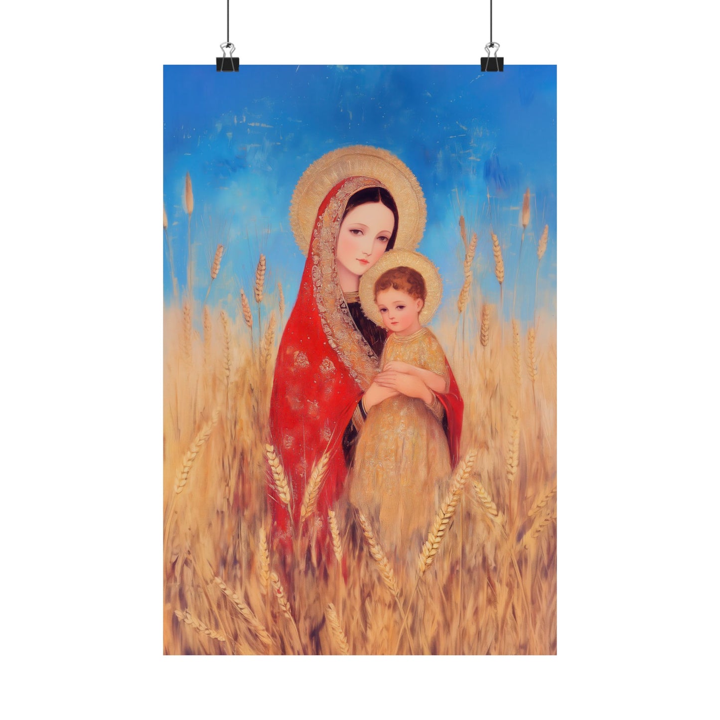 Our Lady of the Harvest - Sanctified Souls Print - Multiple Sizes - Premium Posters - Catholic Art - Christian Home