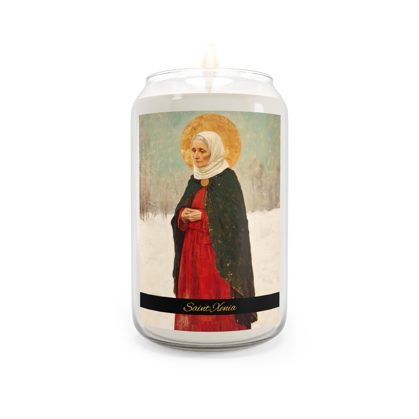 Saint Xenia - Russian Saint Art - Scented Prayer Candle, 13.75oz - Tall Size - Religious Prayer Candle - Desert Mother Saint