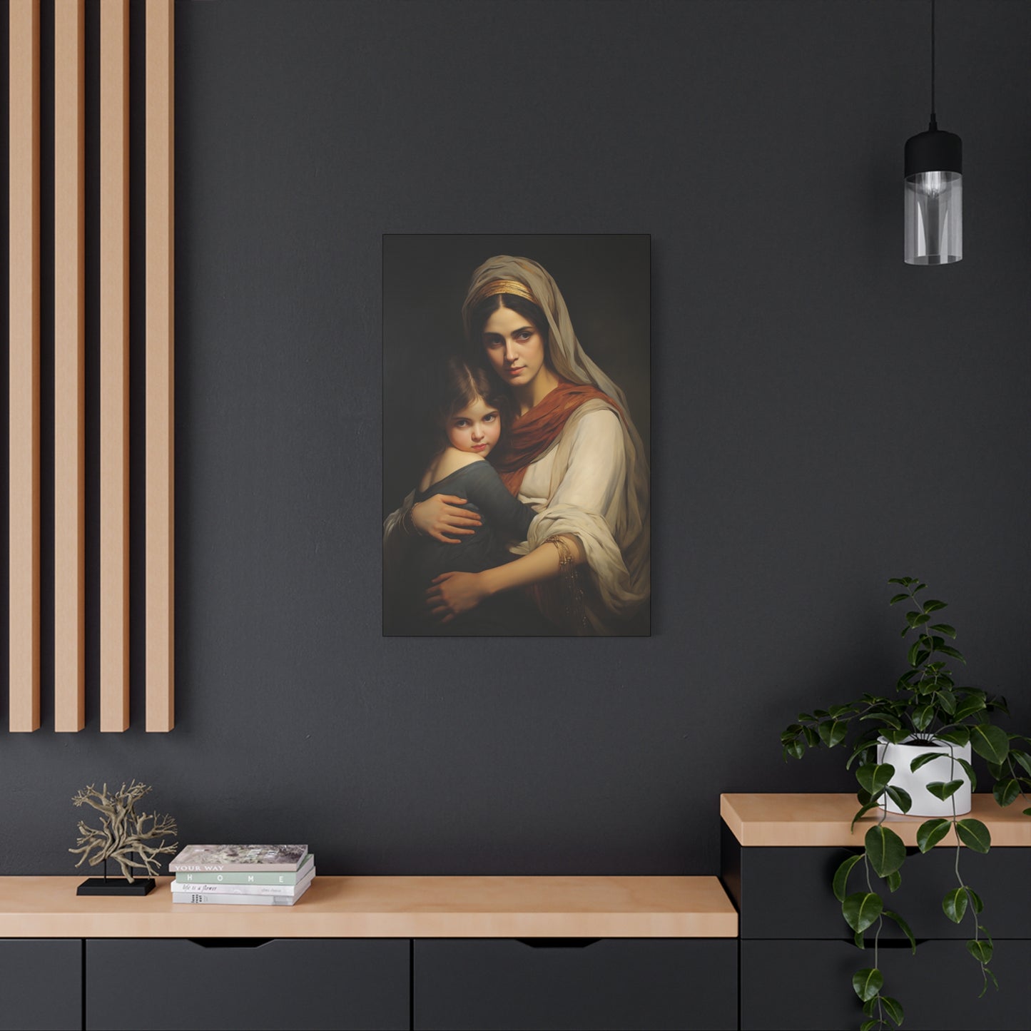 Saint Anne mother of Mary the Blessed Virgin - Museum Wrapped Canvas - Sanctified Souls Print - Religious Art for your Home