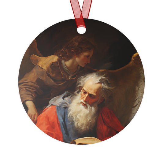 Saint Matthew the Apostle Metal Ornament - Religious Holiday Christmas Ornament and Keepsake - Double sided Keepsake Religious Ornament