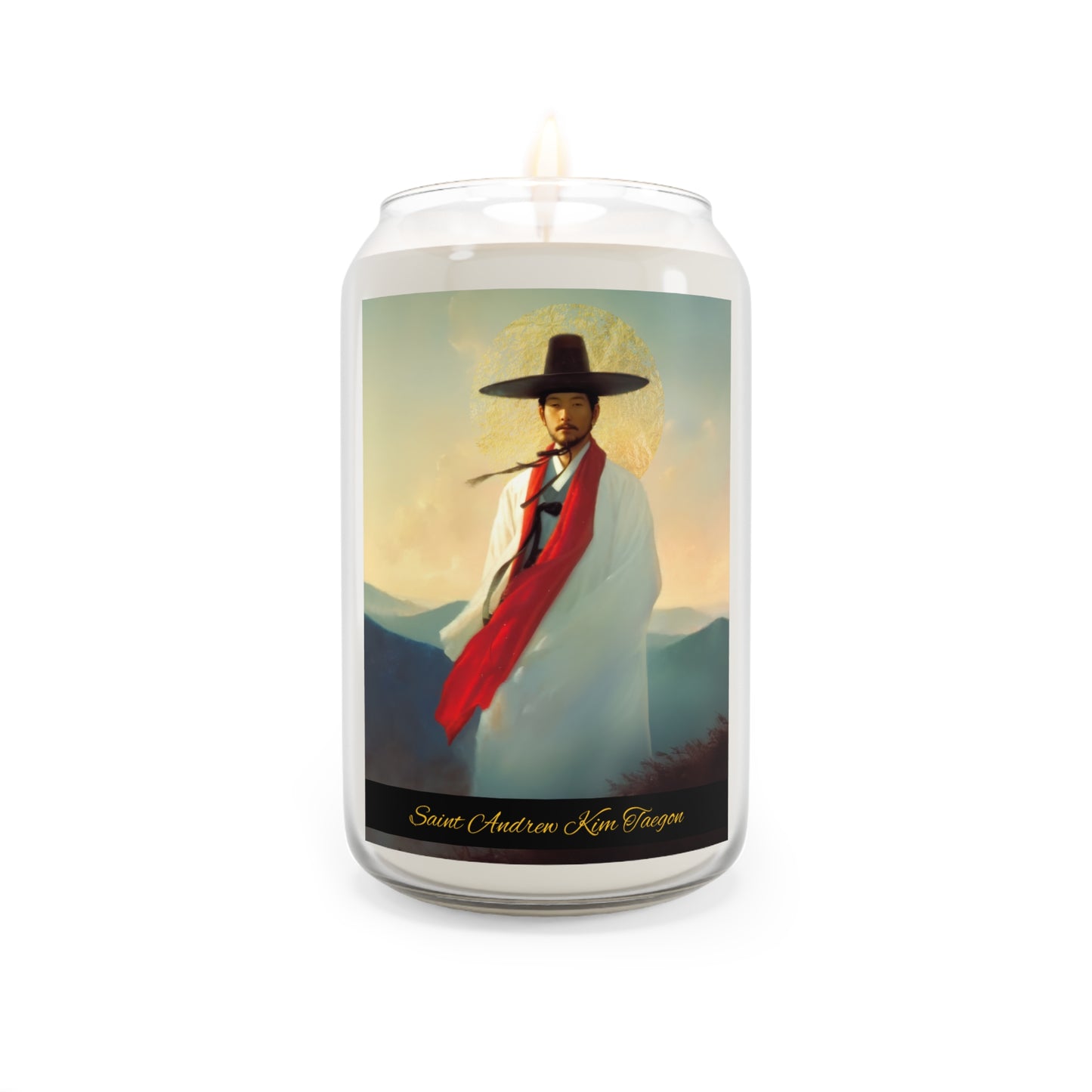 Saint Andrew Kim Taegon - Scented Prayer Candle, 13.75oz -  Candle - Catholic Art - prayer room Scented Candle - Martyr of the Church