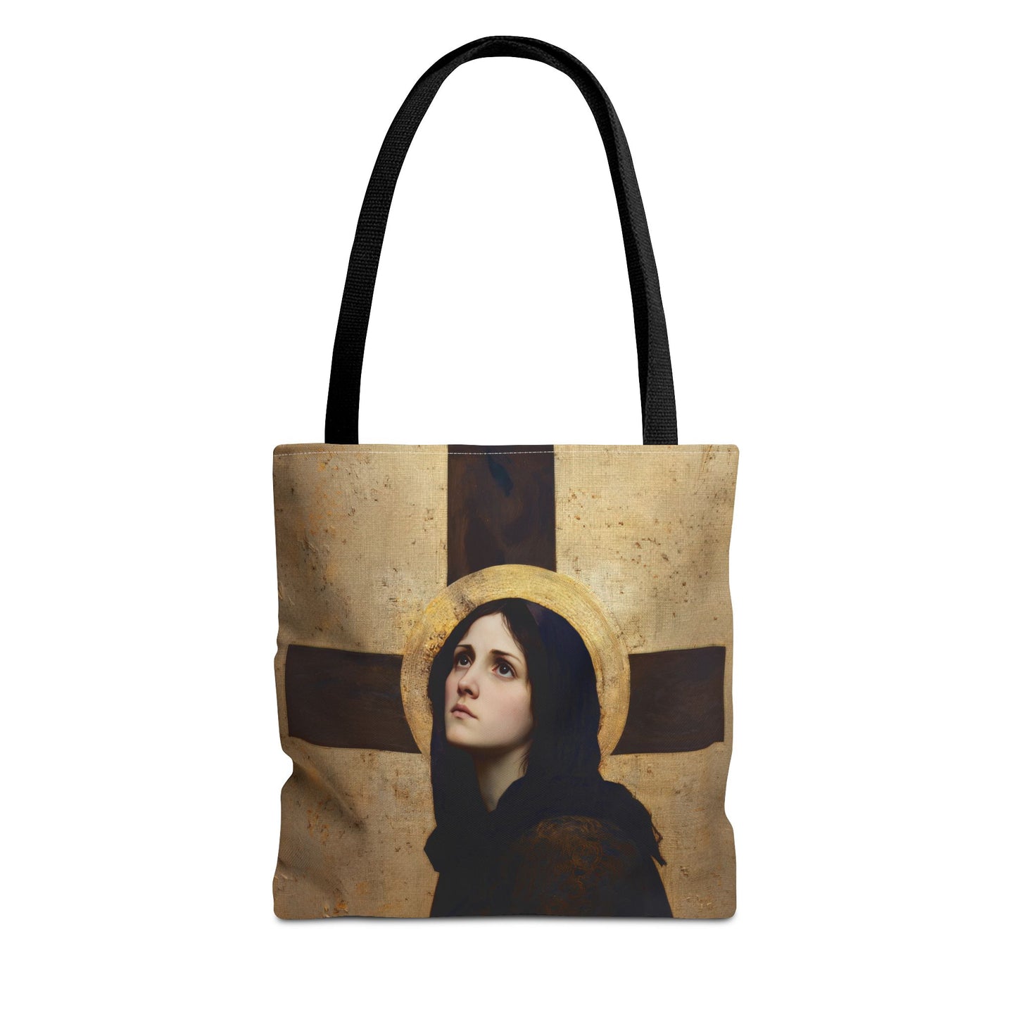 Our Lady of the Cross - Mother Mary  - Our Lady of the Crucifix - Marian Art - Tote Bag - Large Medium Small Faith Art Bag - Tote Purse