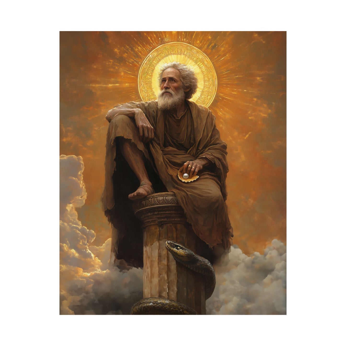 Saint Simeon Stylites - Sanctified Souls Print - Multiple Sizes - Premium Posters - Catholic Art - Christian Home Decor Artwork