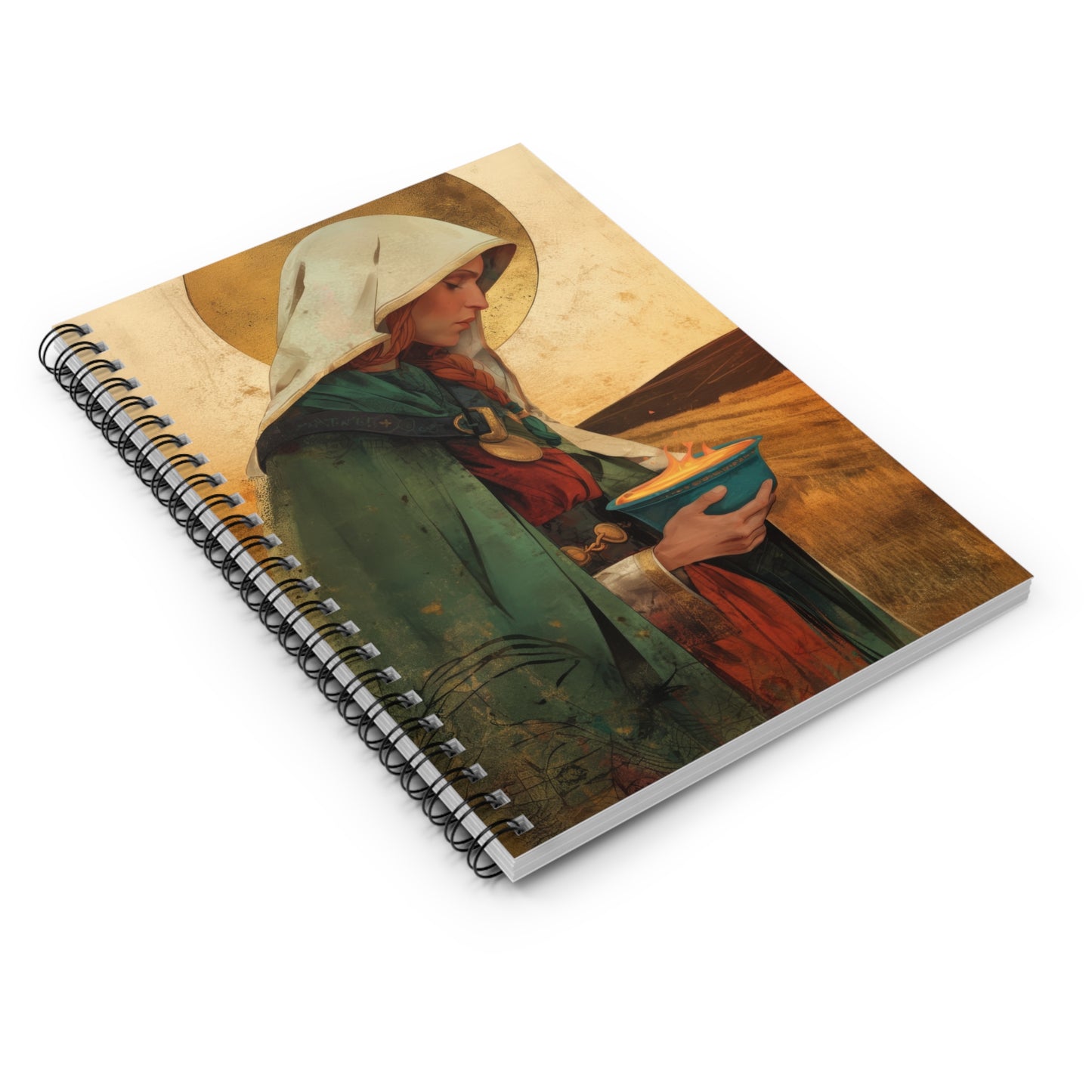 Saint Brigid of Ireland / Kildare - Sanctified Souls Art - Religious - Spiral Notebook - Ruled - Catholic - Devotional Journal - Diary