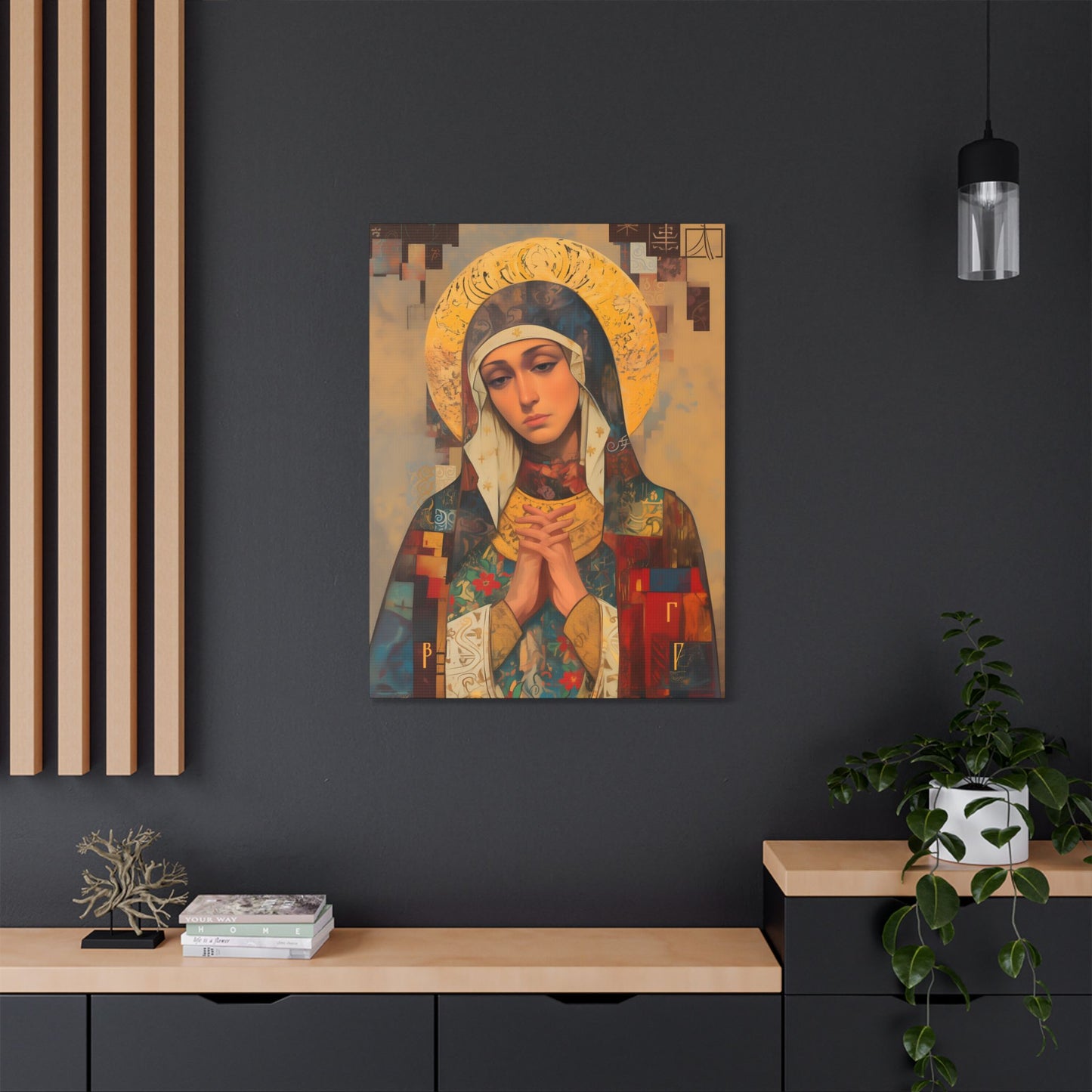 Virgin Mary - Holy Mother of Grace  - Museum Wrapped Canvas - Print - Religious Art for your Home - Catholic art print