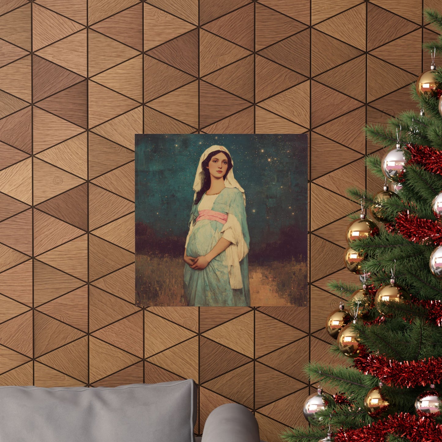 Our Lady of 'O' - Our Lady of Expectation - Mother Mary - Marian Art - Sanctified Souls Print - Multiple Sizes - Premium Vertical Posters