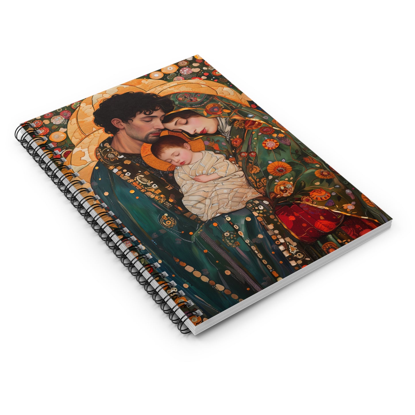 Guiding Light - The Holy Family Spiral Journal - Sanctified Souls Art - Religious Based Notebook - Spiral Notebook - Jesus, Mary, Joseph