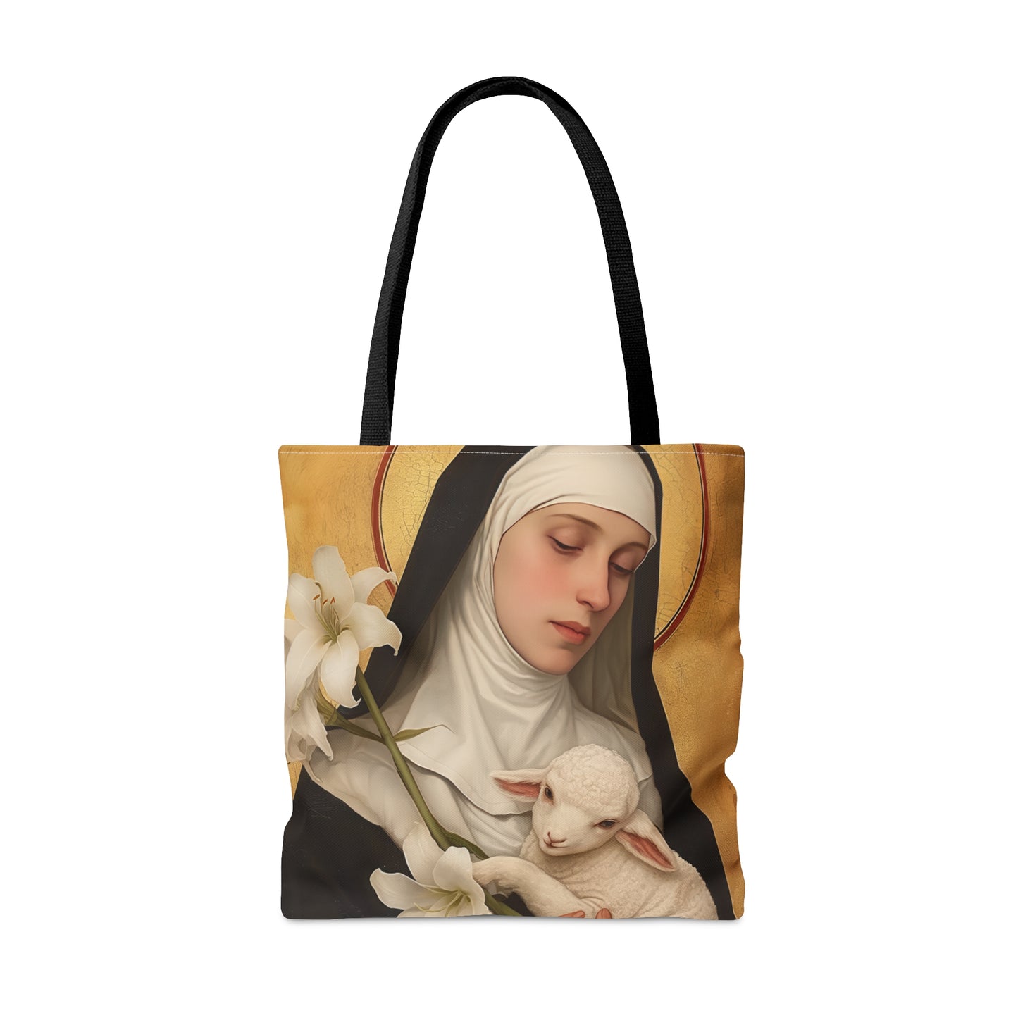 Saint Agnes of Montepulciano Tote Bag - Large Medium Small Faith Art Bag - Catholic Faith Purse - Religious Carry All Reusable Tote Bag