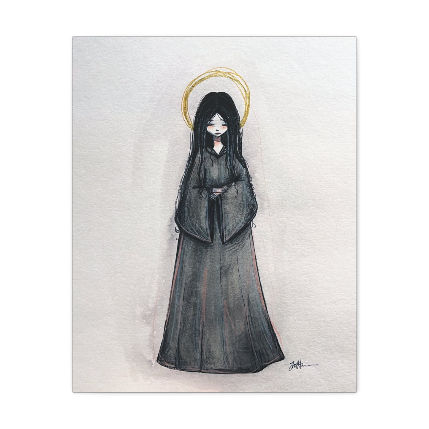 Blessed Mary Magdalen Kiota Hand-Drawn Catholic Canvas Print | Martyrs of Japan Sacred Art | Sanctified Solocosmo Religious Artwork