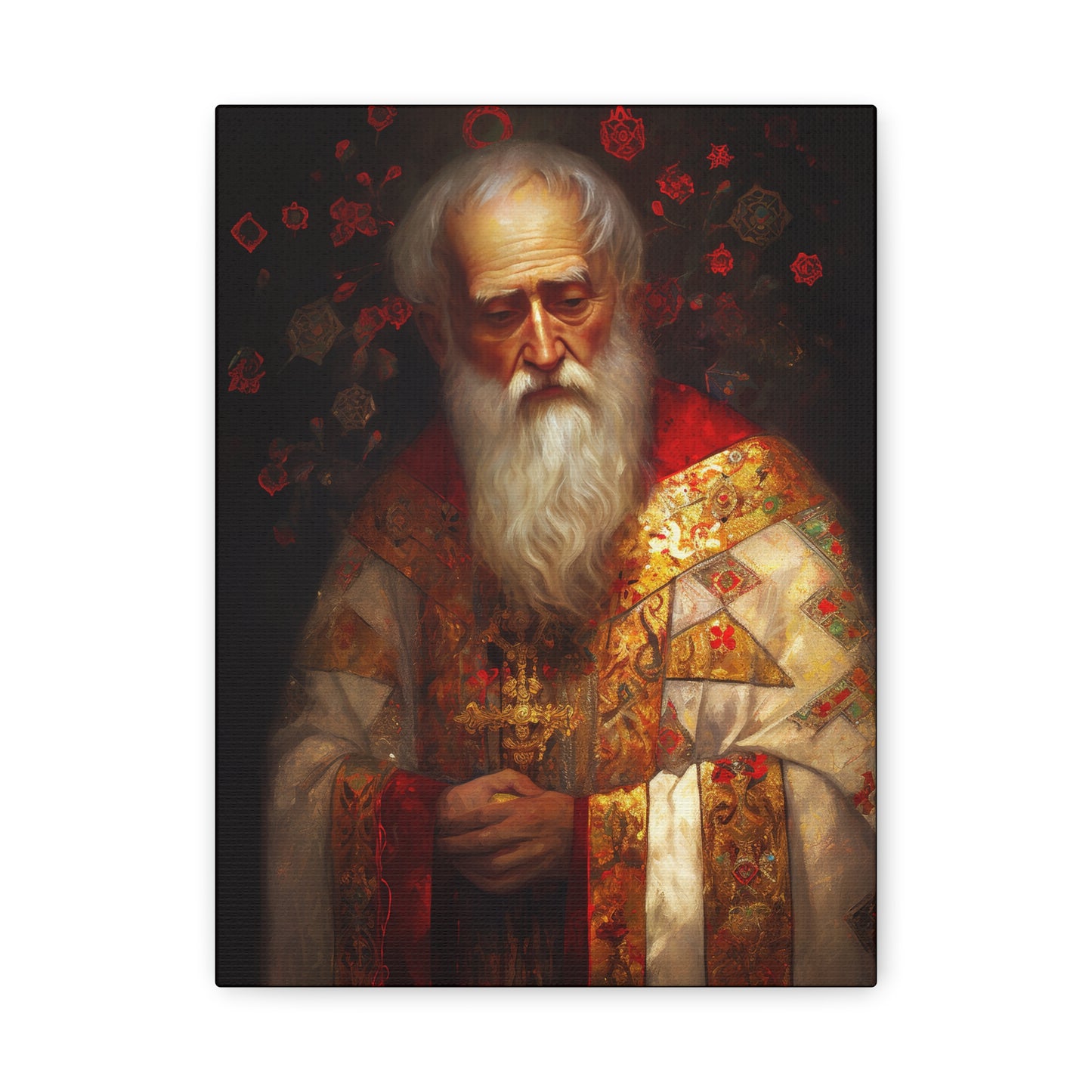 Saint Nicholas - Museum Wrapped Canvas - Sanctified Souls Print - Religious Art for your Home - Father Christmas - Catholic Christmas