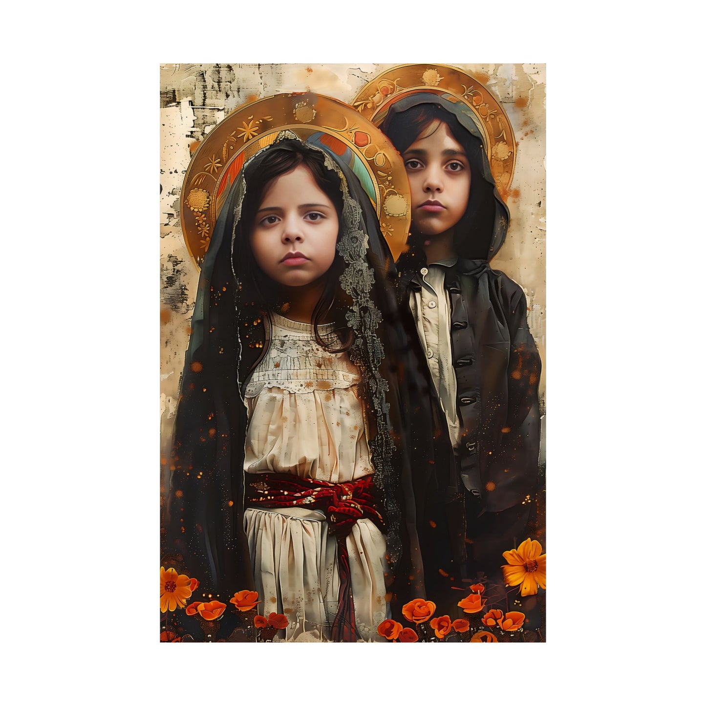 Saints Jacinta and Francisco Marto - Sanctified Souls Print - Multiple Sizes - Premium Matte Vertical Posters