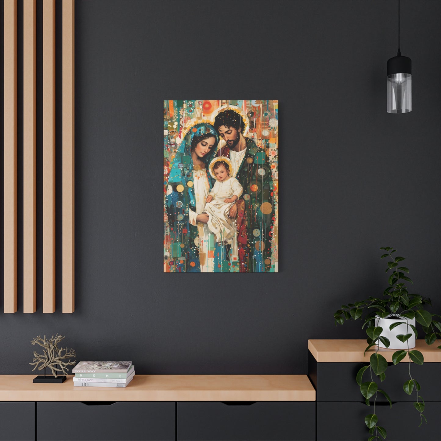 Eternal Light - Mary, Joseph, and the Christ Child - Museum Wrapped Canvas - Sanctified Souls Print - Religious Art - Holy Family Art