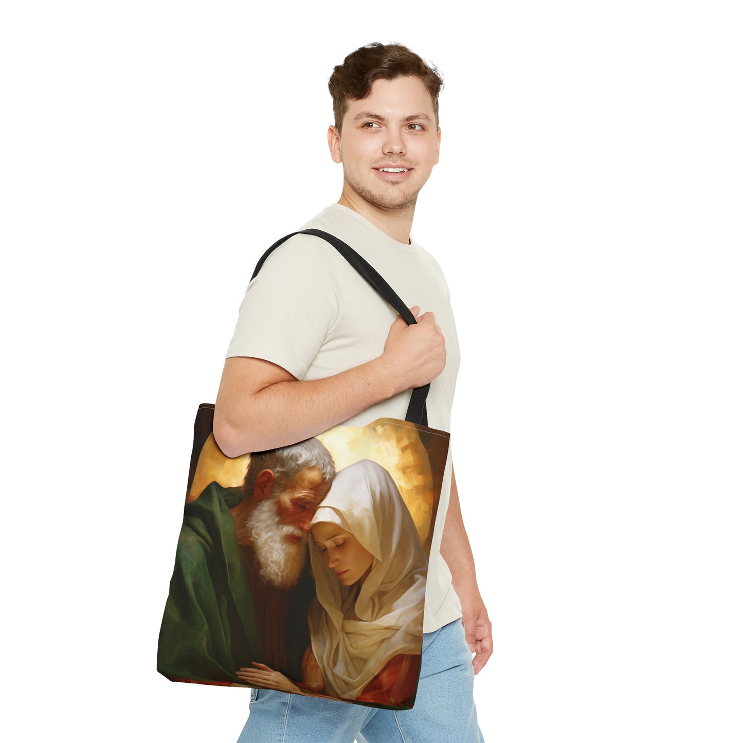 Saints Zecheriah and Elizabeth Tote Bag - Large Medium Small Faith Art Bag - Catholic Faith Art purse - Double Sided