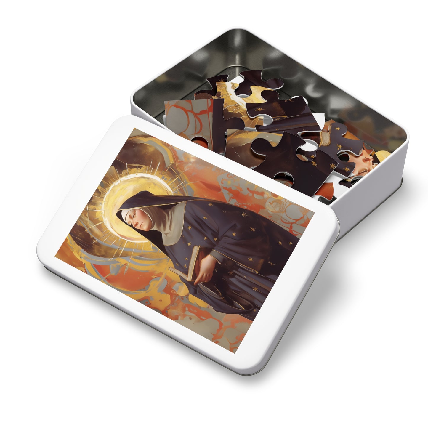 Saint Monica of Hippo - Puzzle and Keepsake Tin - Religious (30, 110, 252, 500,1000) - Religious Puzzle - Gifts for Catholic Families