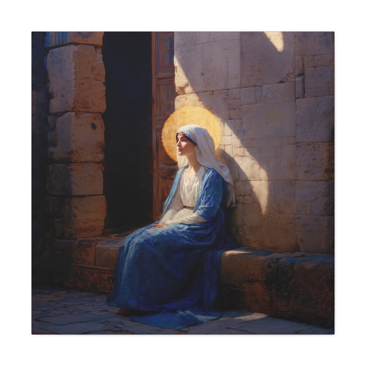 The Quiet Fiat That Split the Darkness, Mary's Yes - Gallery Wrapped Canvas - Print - Religious Art for your Home - Catholic Art
