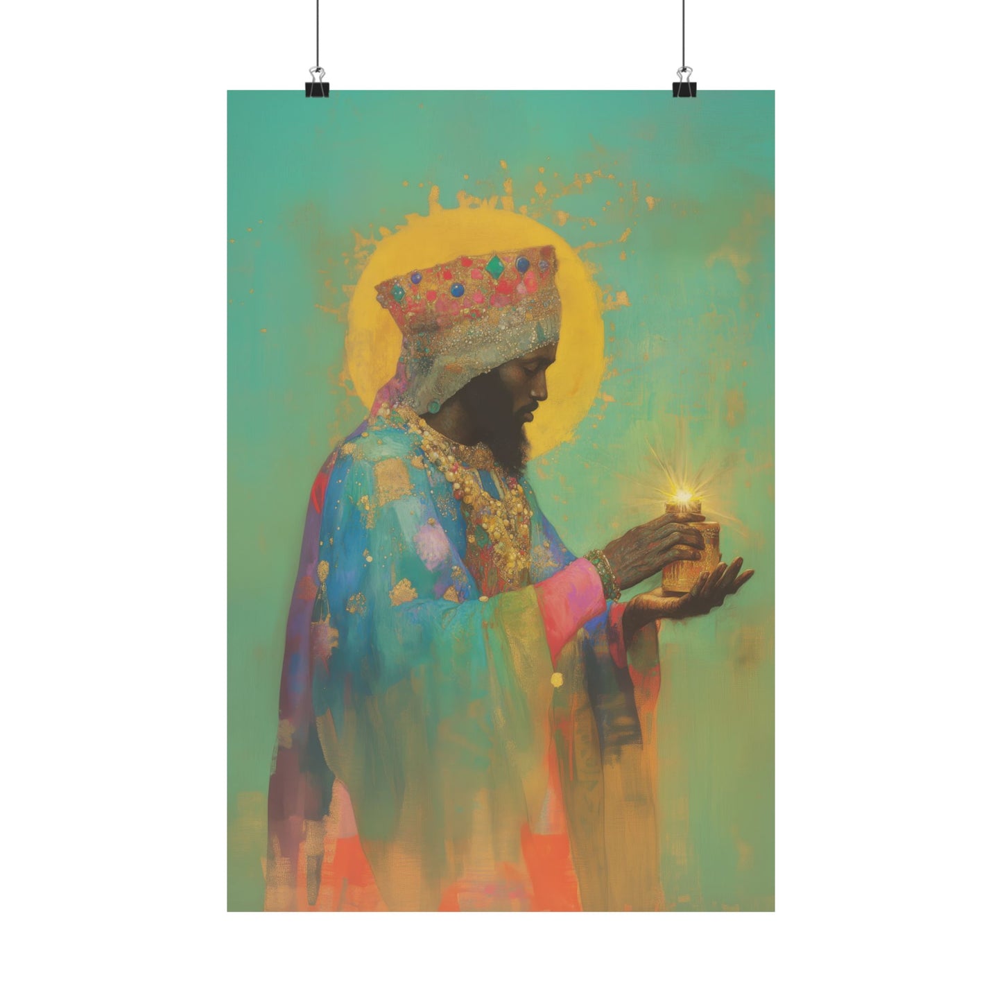 Balthazar and the Gift of Foretold Sorrow - 3 Wise Men - Sanctified Souls Print - Multiple Sizes - Premium Matte Vertical Posters