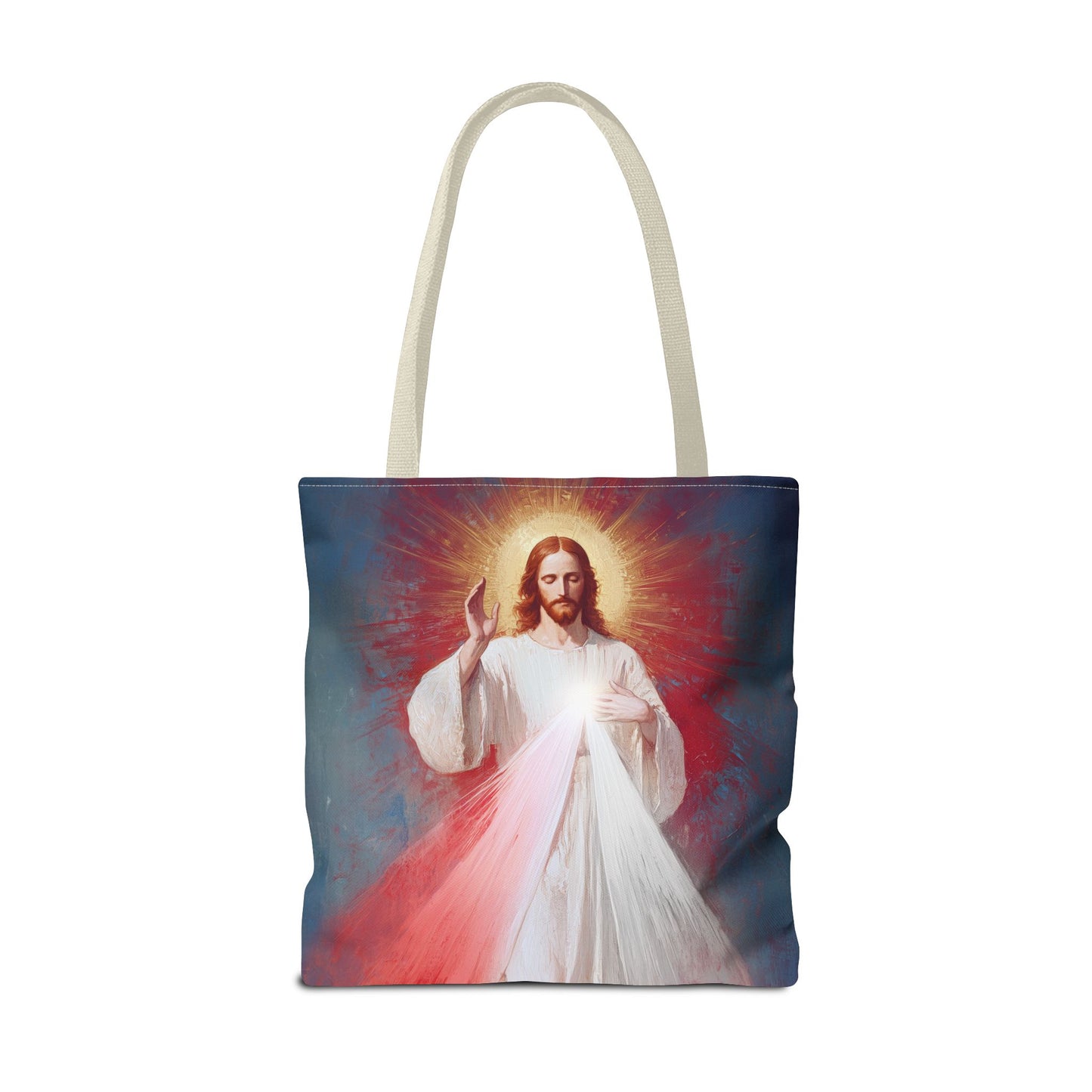 The Divine Mercy - Our Lord Jesus Christ - Tote Bag - Large Medium Small Faith Art Bag - Re-usable Tote Purse - Double Sided