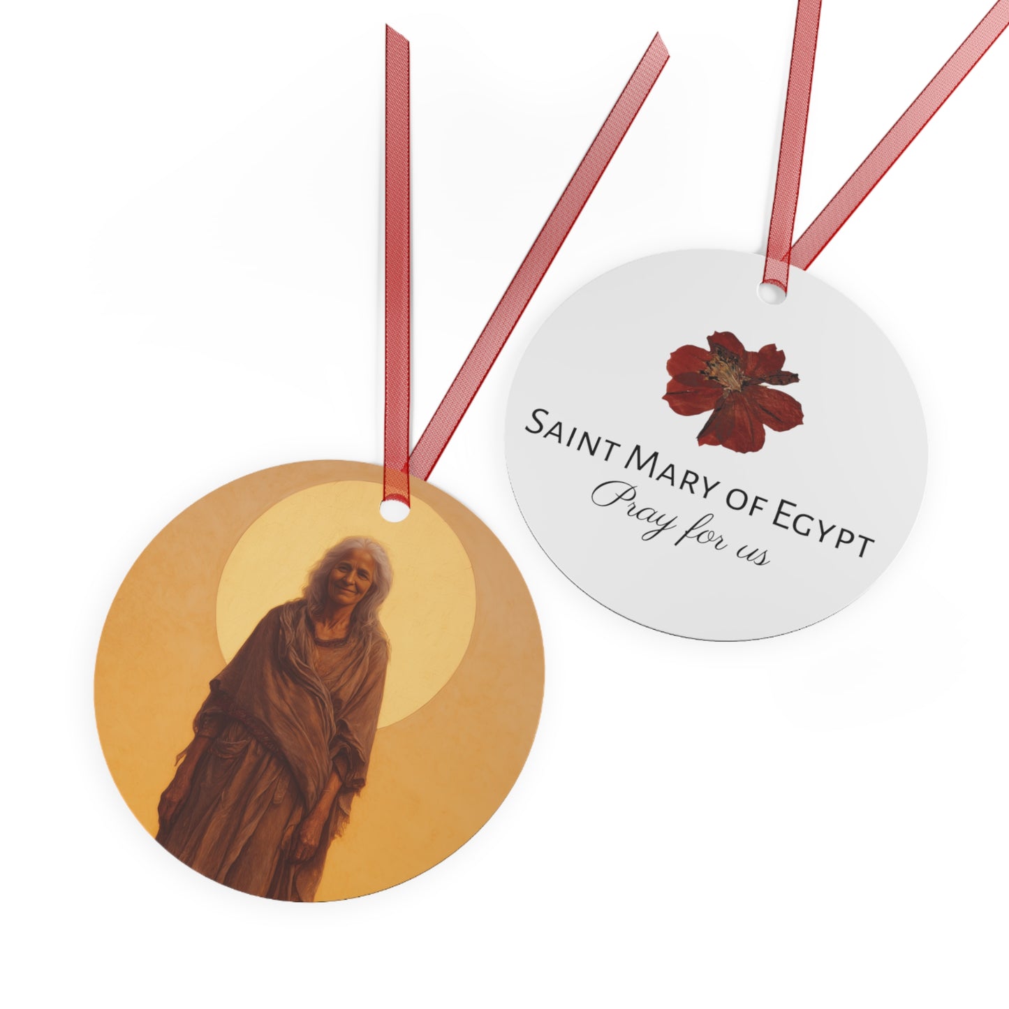 Saint Mary of Egypt - Desert Mother - Metal Ornament - Religious Holiday Christmas Ornament and Keepsake