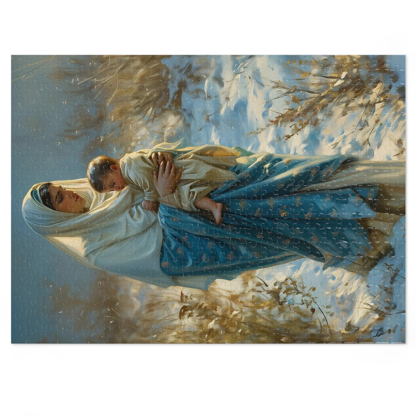 Snowfall of Grace - Our Lady's Winter Radiance - Puzzle & Keepsake Tin - Religious Puzzle (30, 110, 252, 500,1000-Piece) - Mary Art Puzzle
