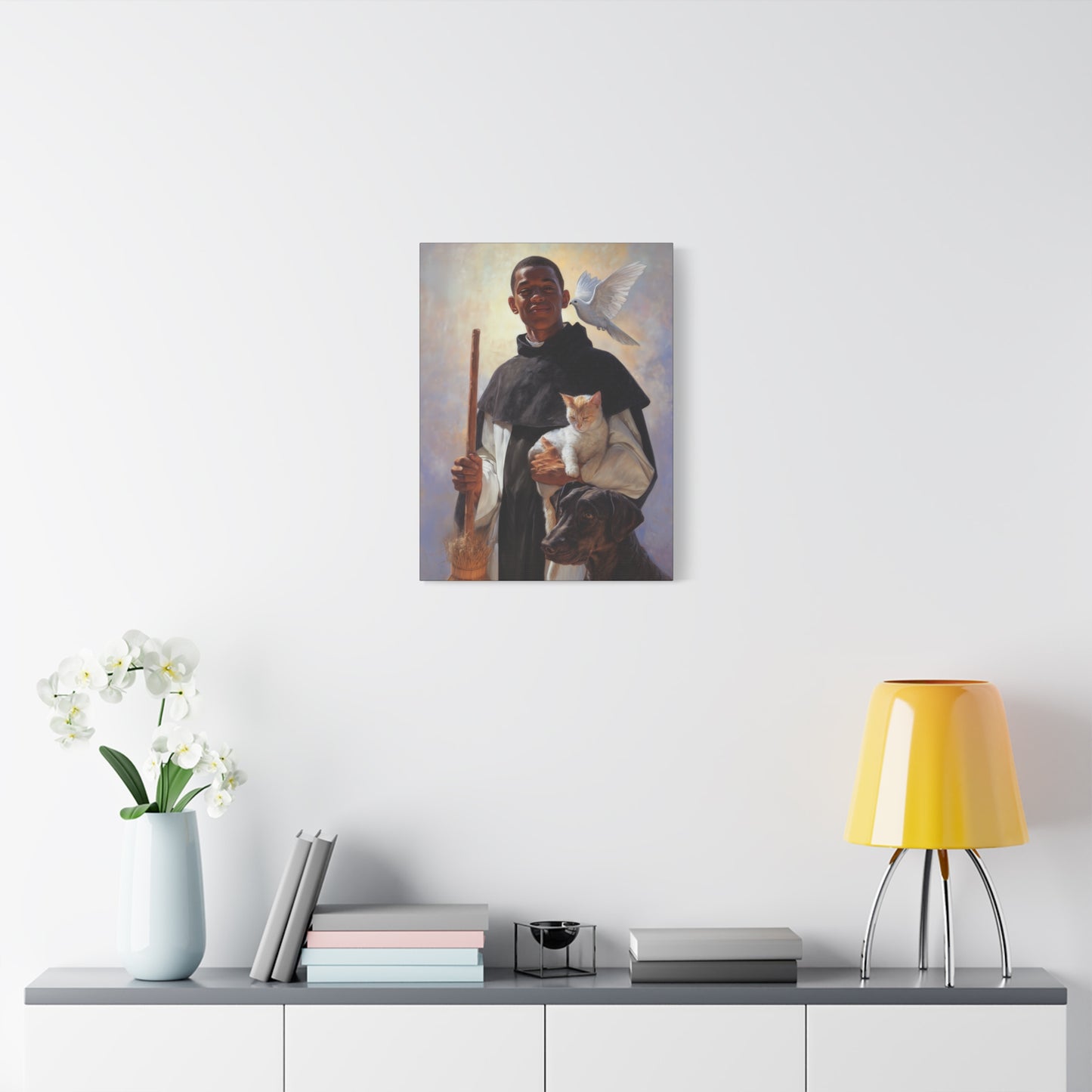 Saint Martin de Porres - Gallery Wrapped Canvas - Print - Religious Art for your Home - Catholic Art
