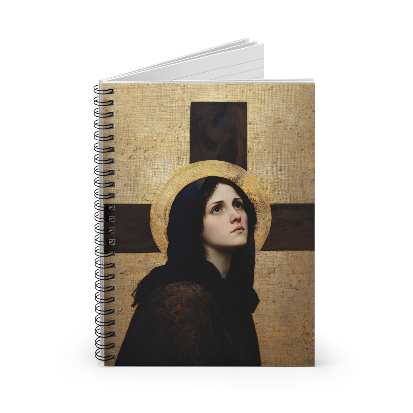 Our Lady of the Cross - Mother Mary  - Our Lady of the Crucifix - Marian Art - Journal - Spiral notebook - Religious Based Notebook