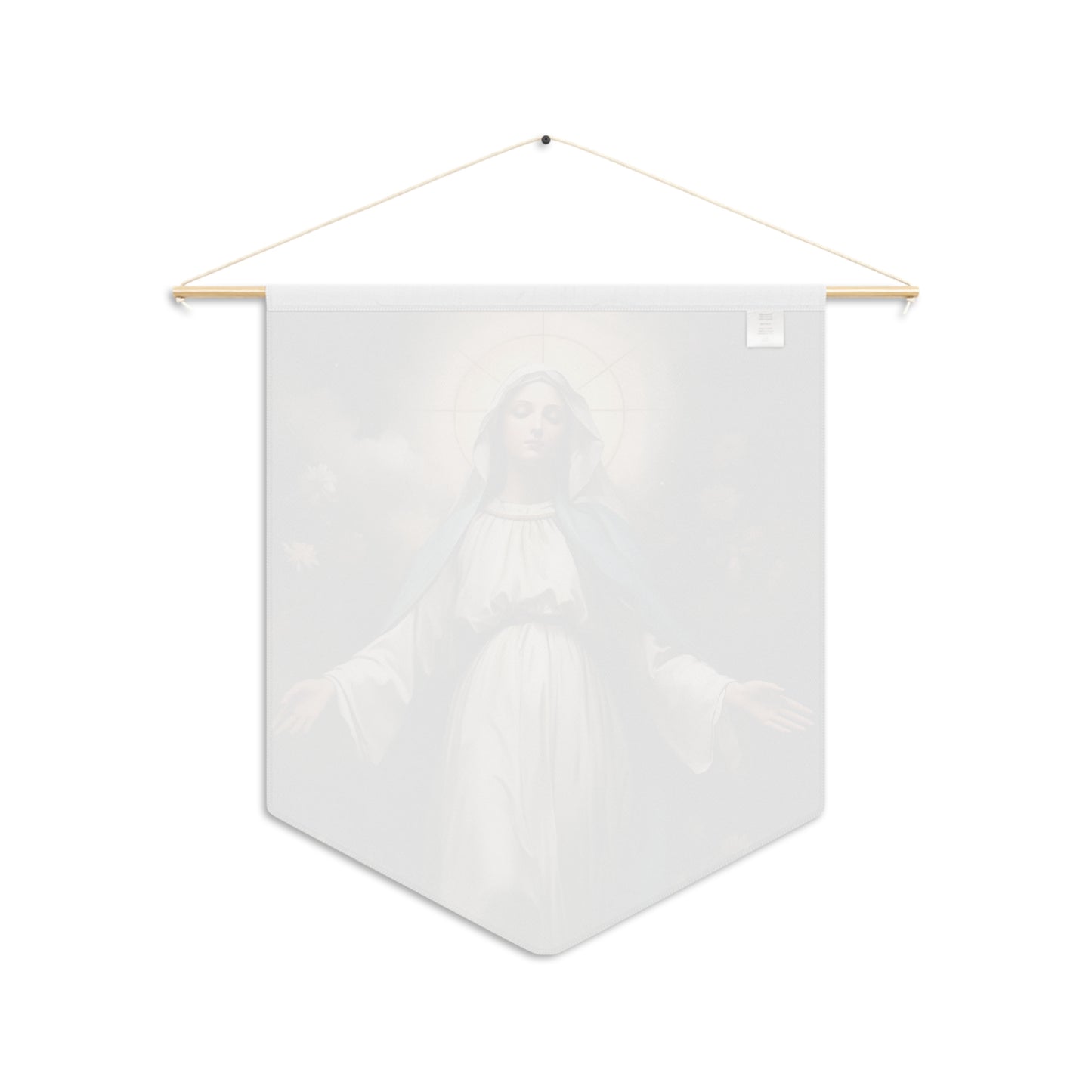 Ethereal Beauty - The Immaculate Mother Wall Banner / Wall Hanging - Prayer room art - Catholic Home Art - Virgin Mary Art - 18" x 21"
