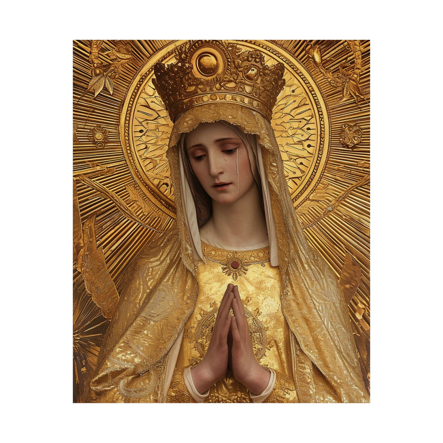 Gate of Eternity - The Golden Mary - Tribute to Our Lady of the Gate of Dawn Poster Print - Multiple Sizes - Matte Poster Premium Print