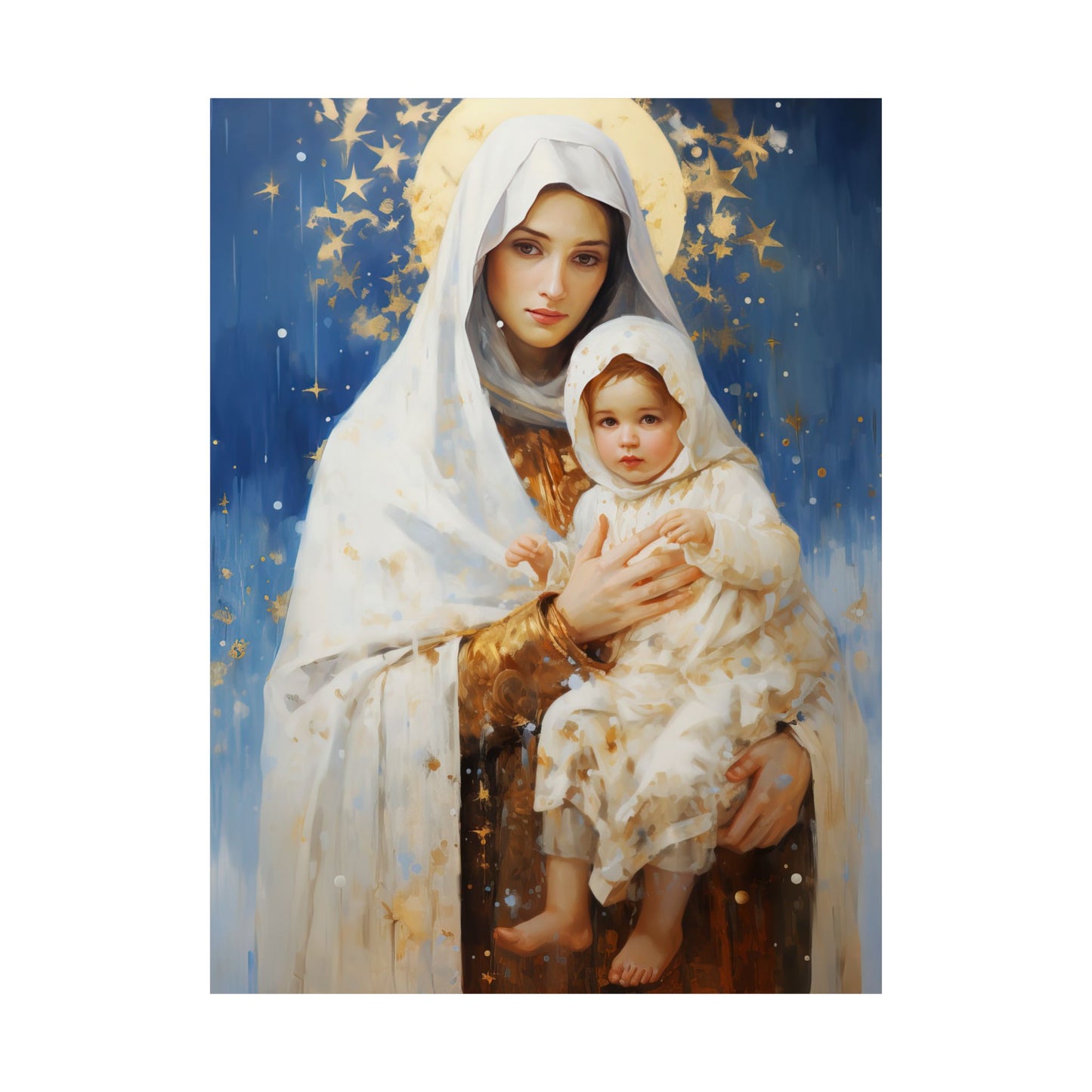 Divine Frost - Our Lady of the Snows Print - Sanctified Souls Print - Multiple Sizes - Premium Matte Vertical Posters