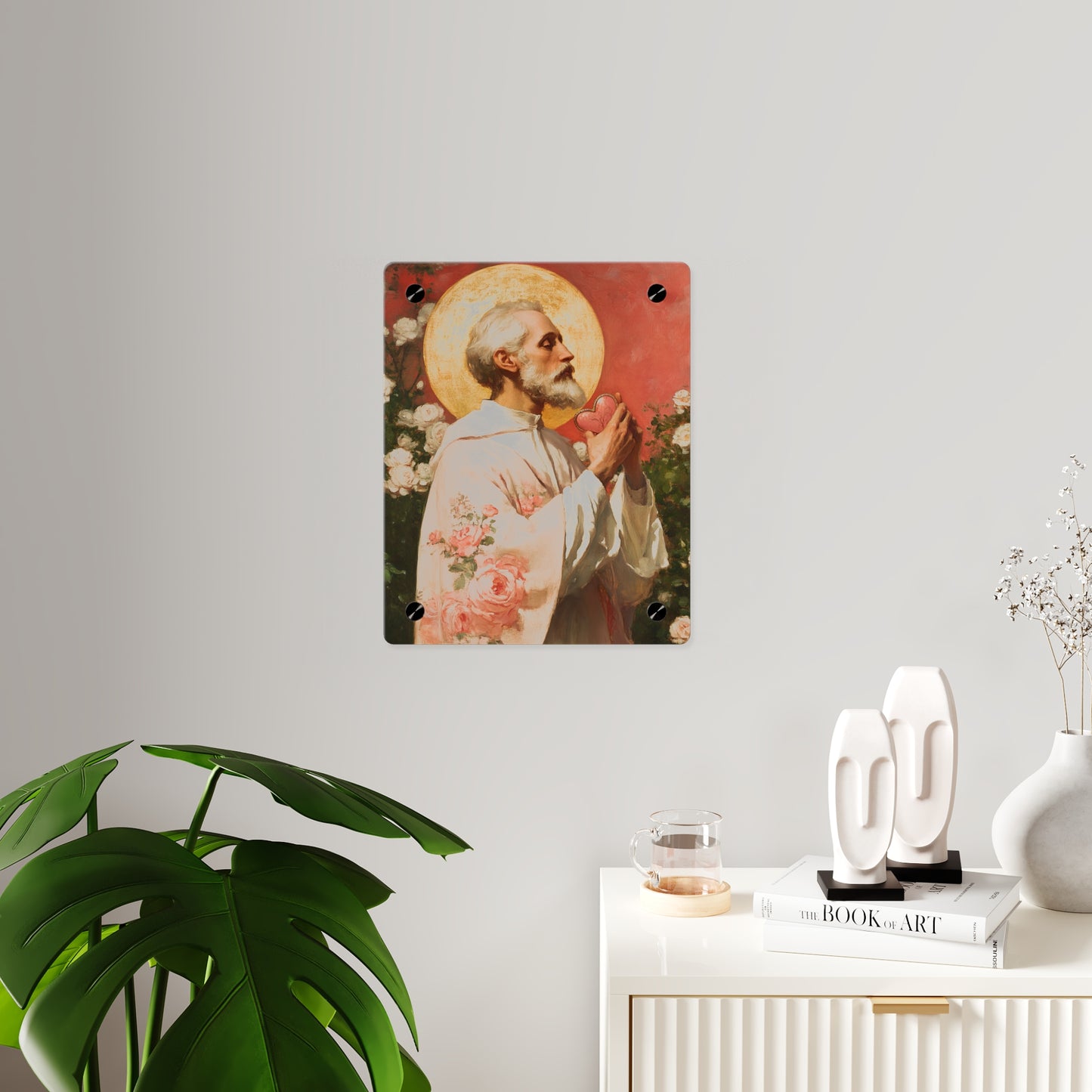 Saint Valentine Wall Art Panel - Ready to Hang Acrylic Print - Catholic Saint Art - Patron Saint Print - Catholic Saint Wall Art