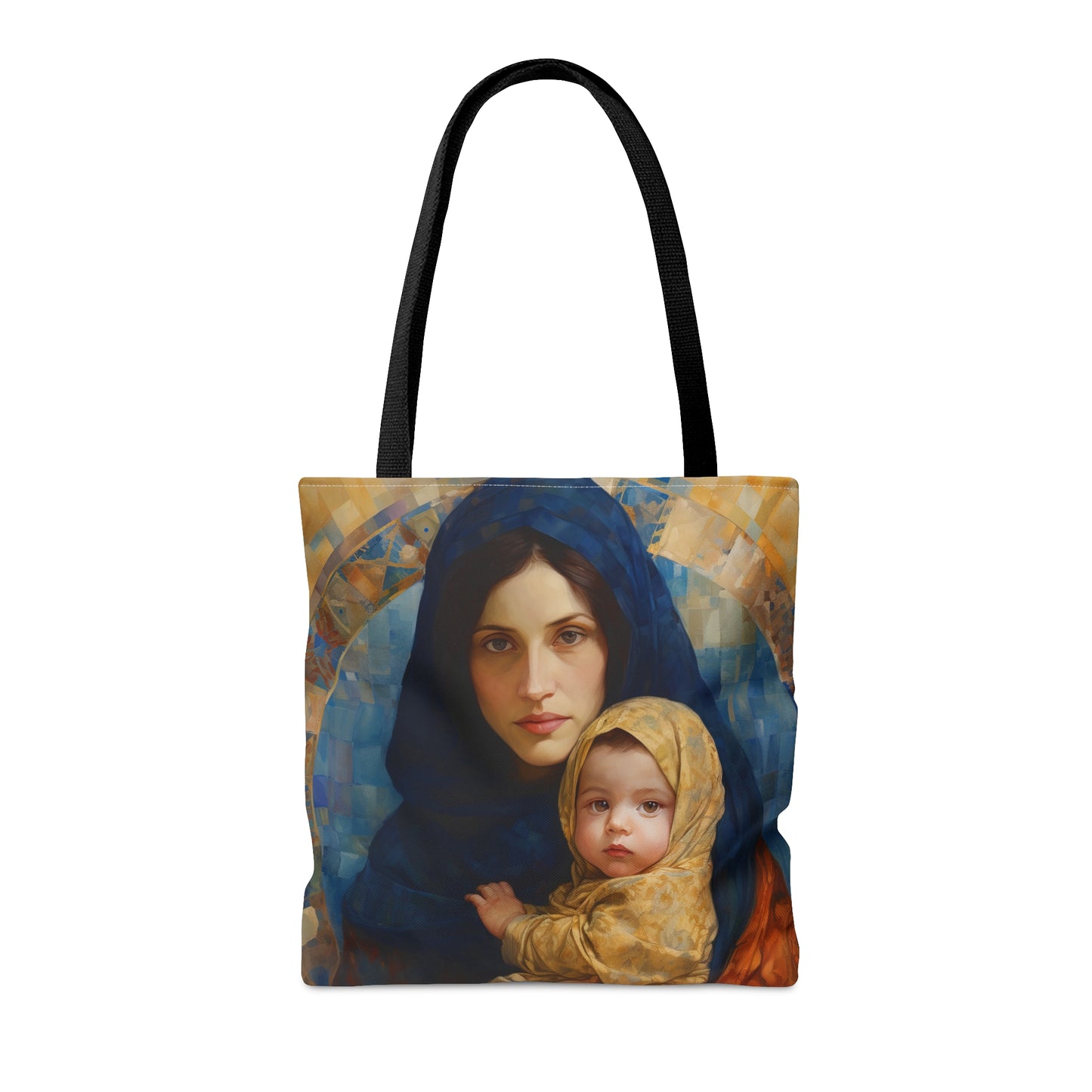 Maternal Seraph - Virgin Mary and Infant Jesus Tote Bag - Large Medium Small Faith Art Bag - Re usable Tote Purse - Catholic Art Bag