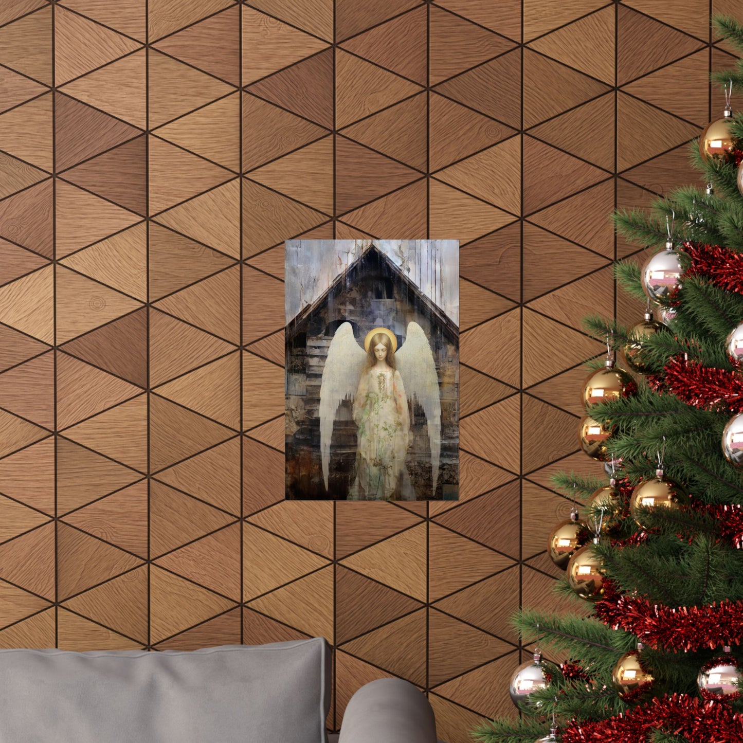 The Unseen Protector - Sanctified Souls Print - Multiple Sizes - Premium Matte Vertical Poster - Guardian Angel