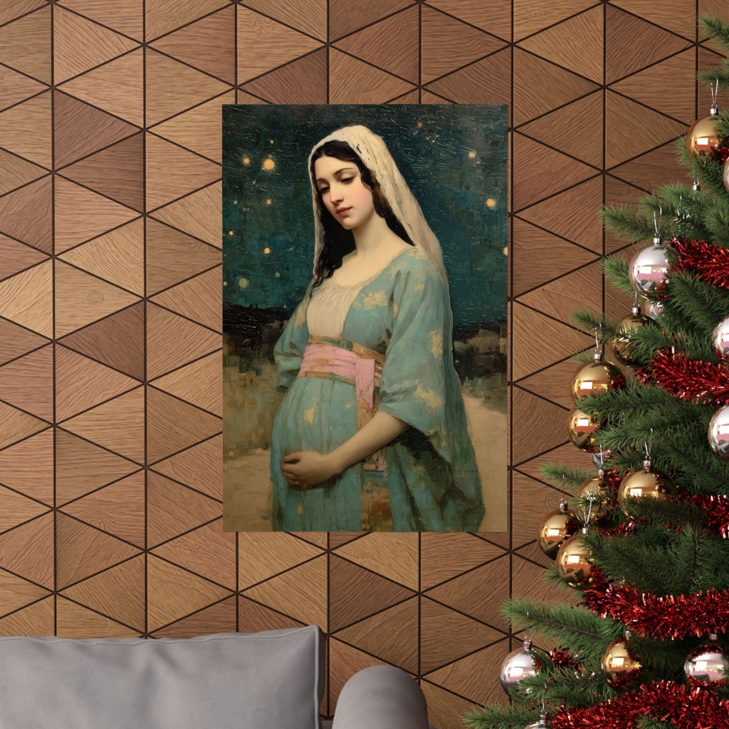 Our Lady of 'O' - Our Lady of Expectation - Mother Mary - Marian Art - Sanctified Souls Print - Multiple Sizes - Premium Vertical Posters