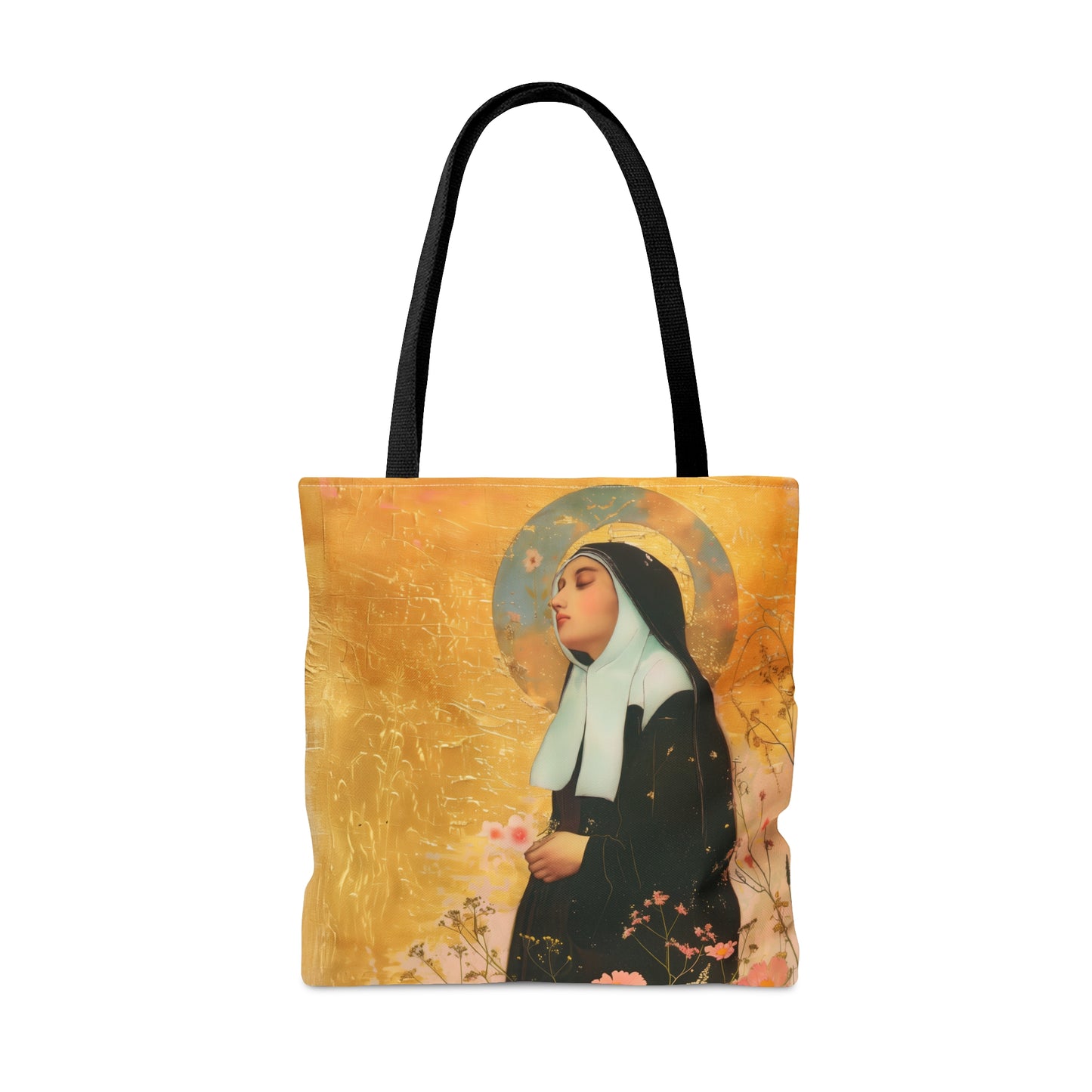 Saint Bernadette Tote Bag - Large Medium Small Faith Art Bag - Catholic Faith Purse - Double Sided