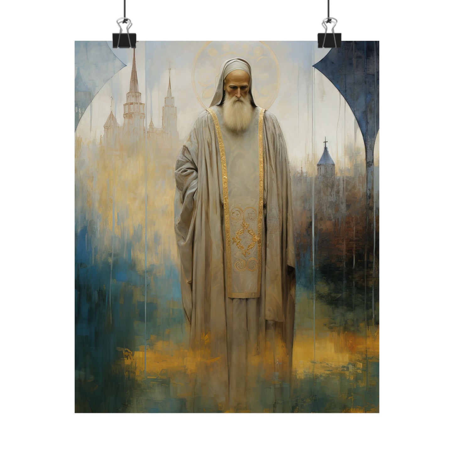 Saint Finbar of Cork - Sanctified Souls Print - Multiple Sizes - Premium Matte Vertical Posters