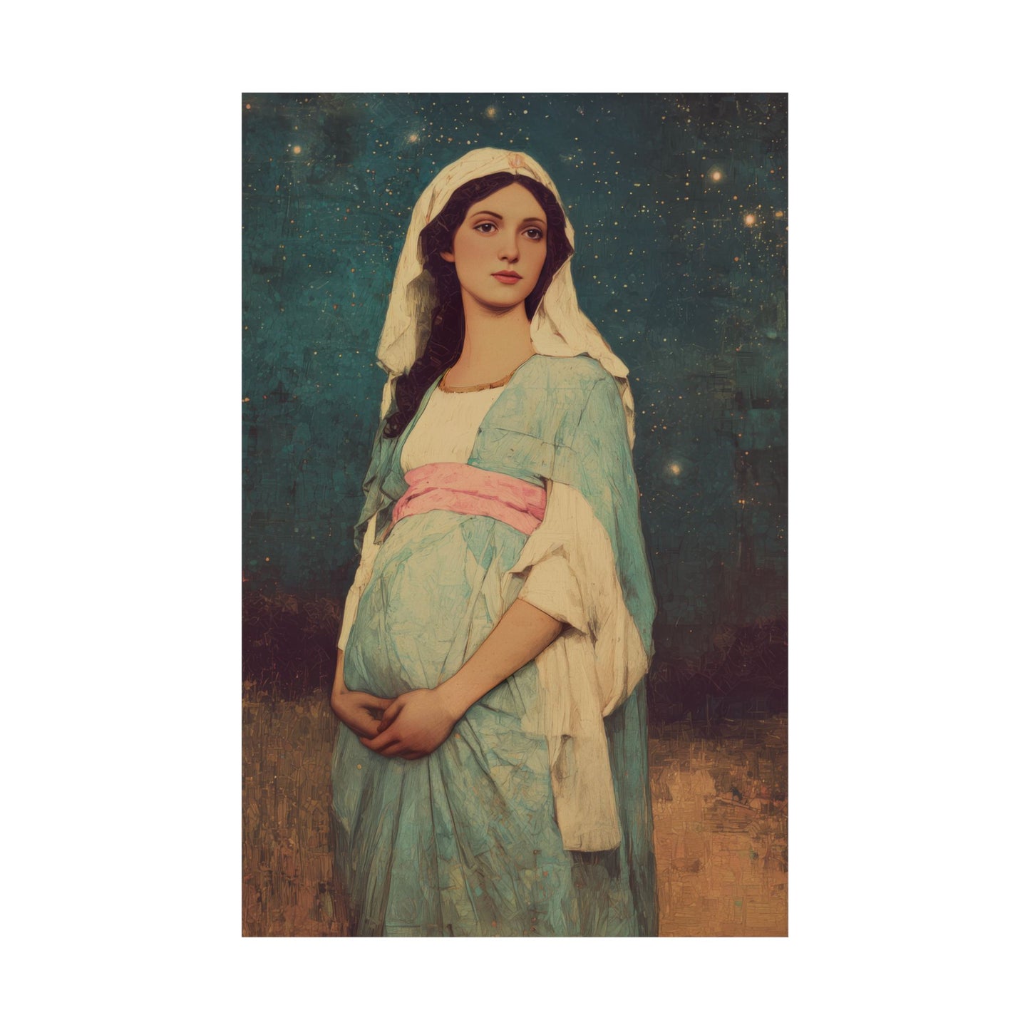 Our Lady of 'O' - Our Lady of Expectation - Mother Mary - Marian Art - Sanctified Souls Print - Multiple Sizes - Premium Vertical Posters