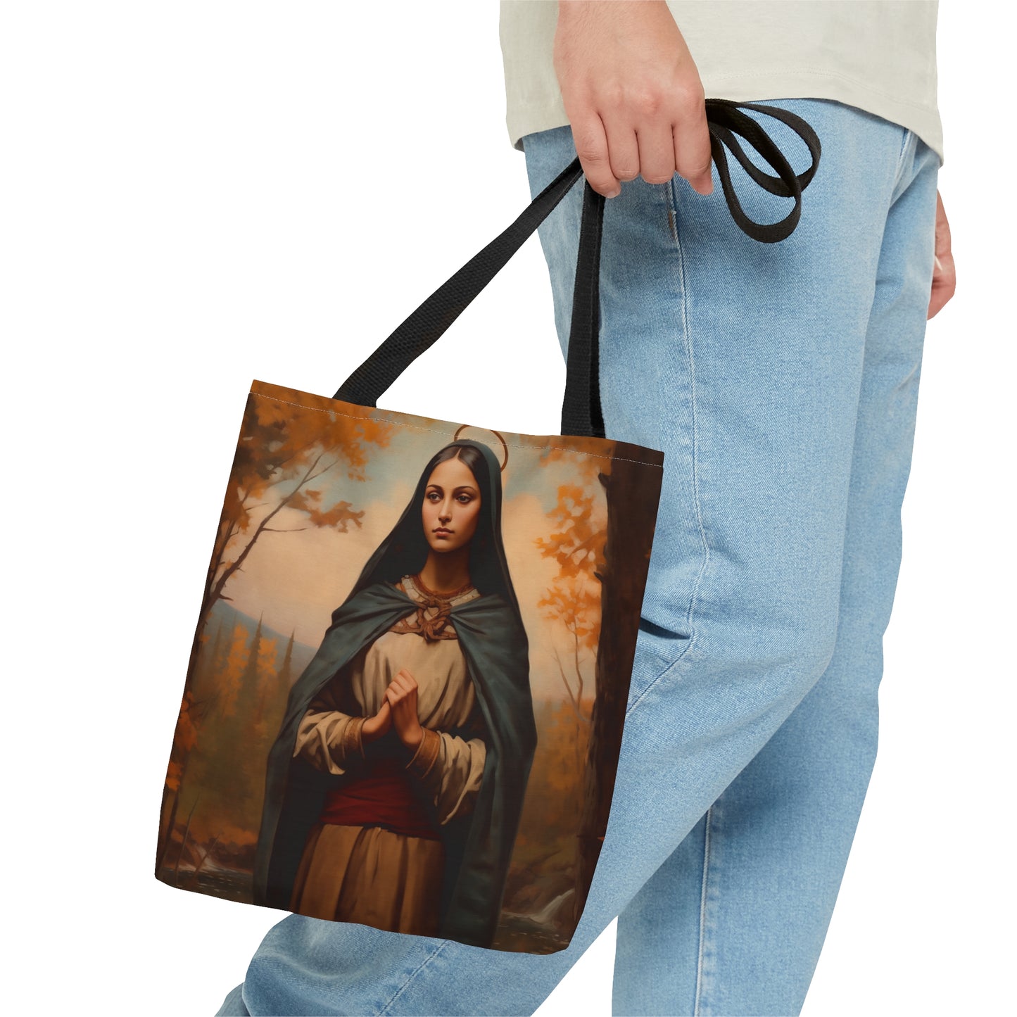 Saint Kateri Tekakwitha Tote Bag - Large Medium Small Faith Art Bag - Re usable Tote Purse - Double Sided - Catholic Art Bag