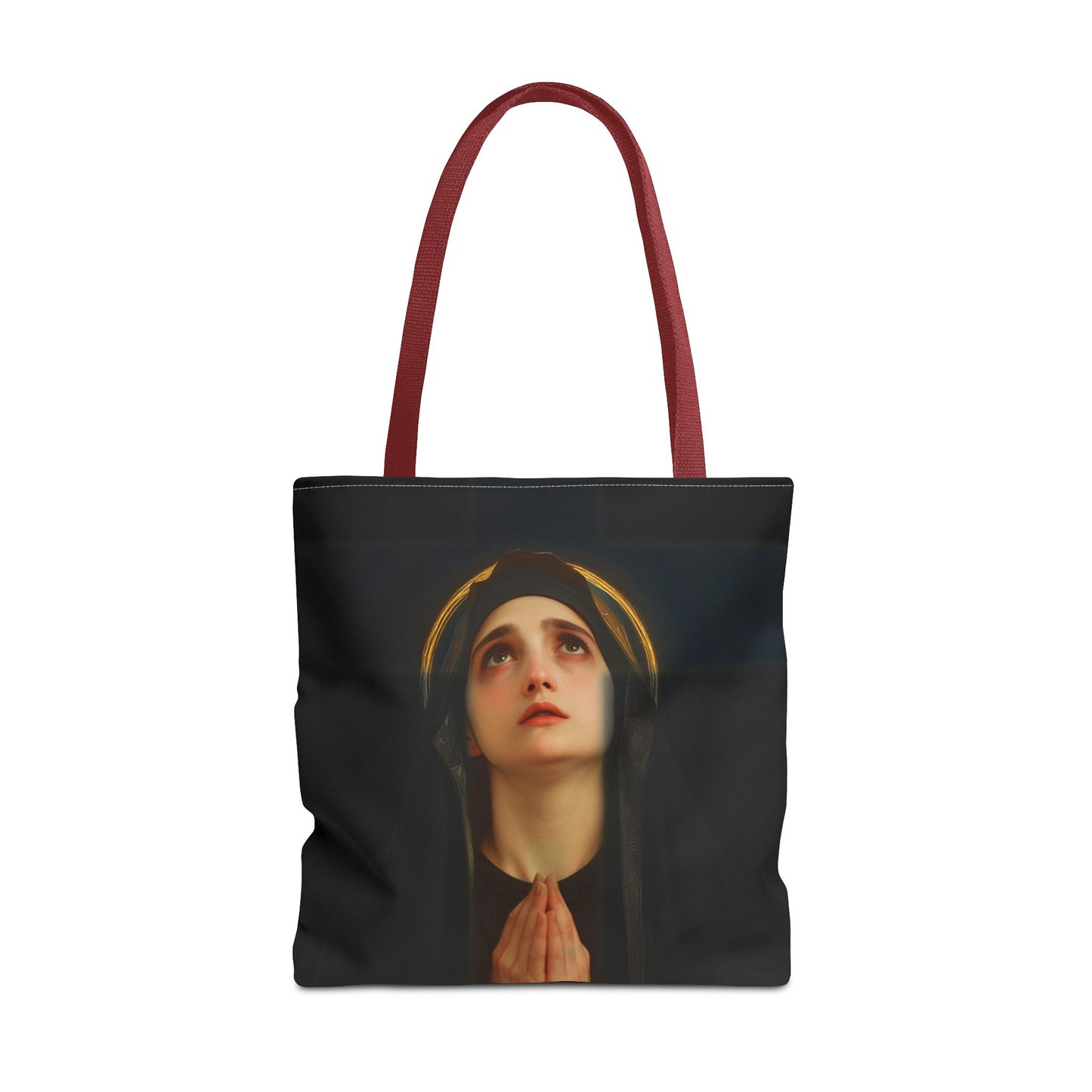 Our Lady of the Cross - Mother Mary  - Our Lady of the Crucifix - Marian Art - Tote Bag - Large Medium Small Faith Art Bag - Tote Purse