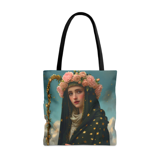 Saint Aldegund / Aldegundis Tote Bag - Purse - Three sizes - Large Medium Small Faith Art Bag - Catholic purse - Double Sided