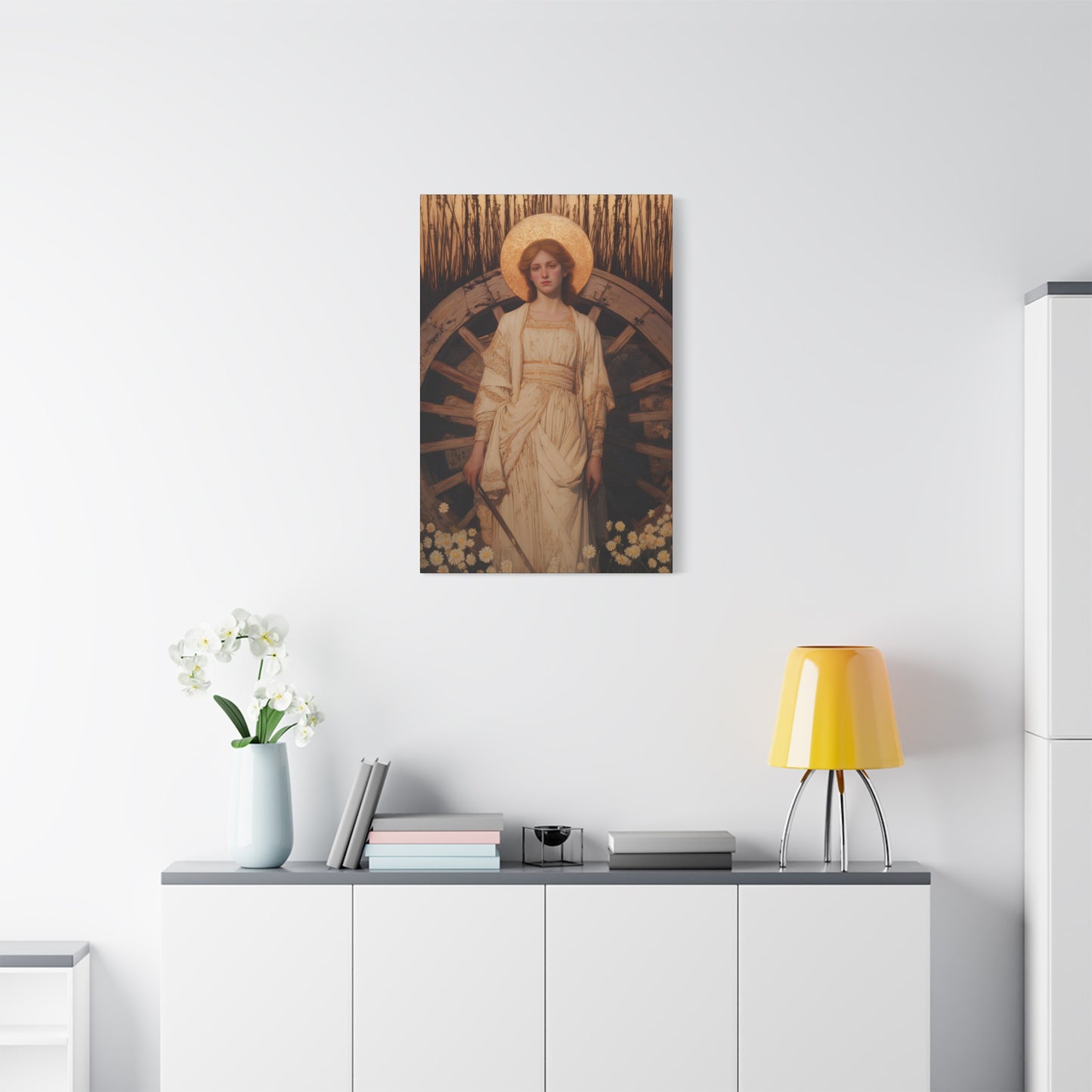 Saint Catherine of Alexandria -  Museum Wrapped Canvas - Sanctified Souls Print - Religious Art for your Home - Catholic Patron Saint Art