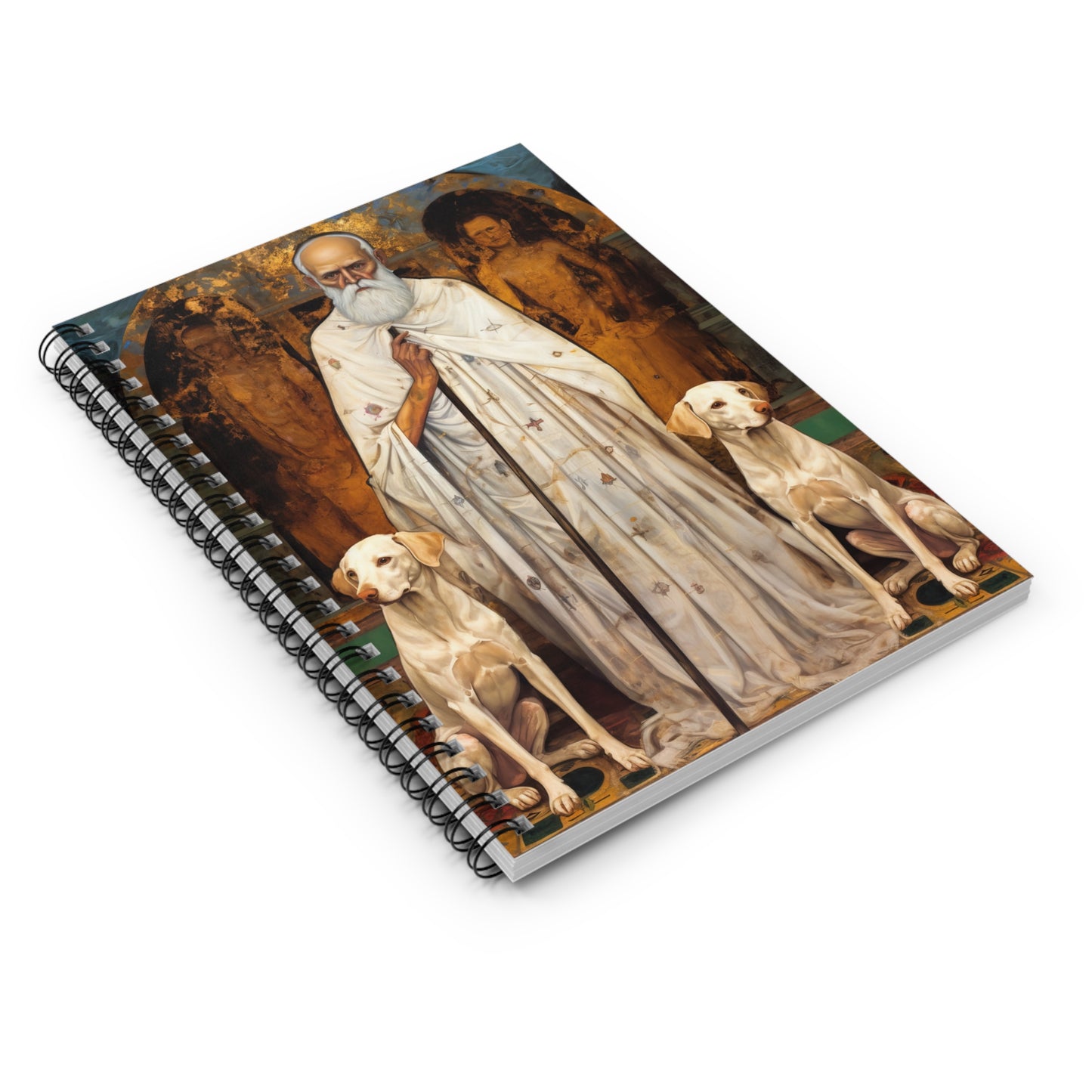 Saint Lazarus of Bethany Journal - Sanctified Souls Art - Religious Based Notebook - Spiral Notebook - Ruled Line