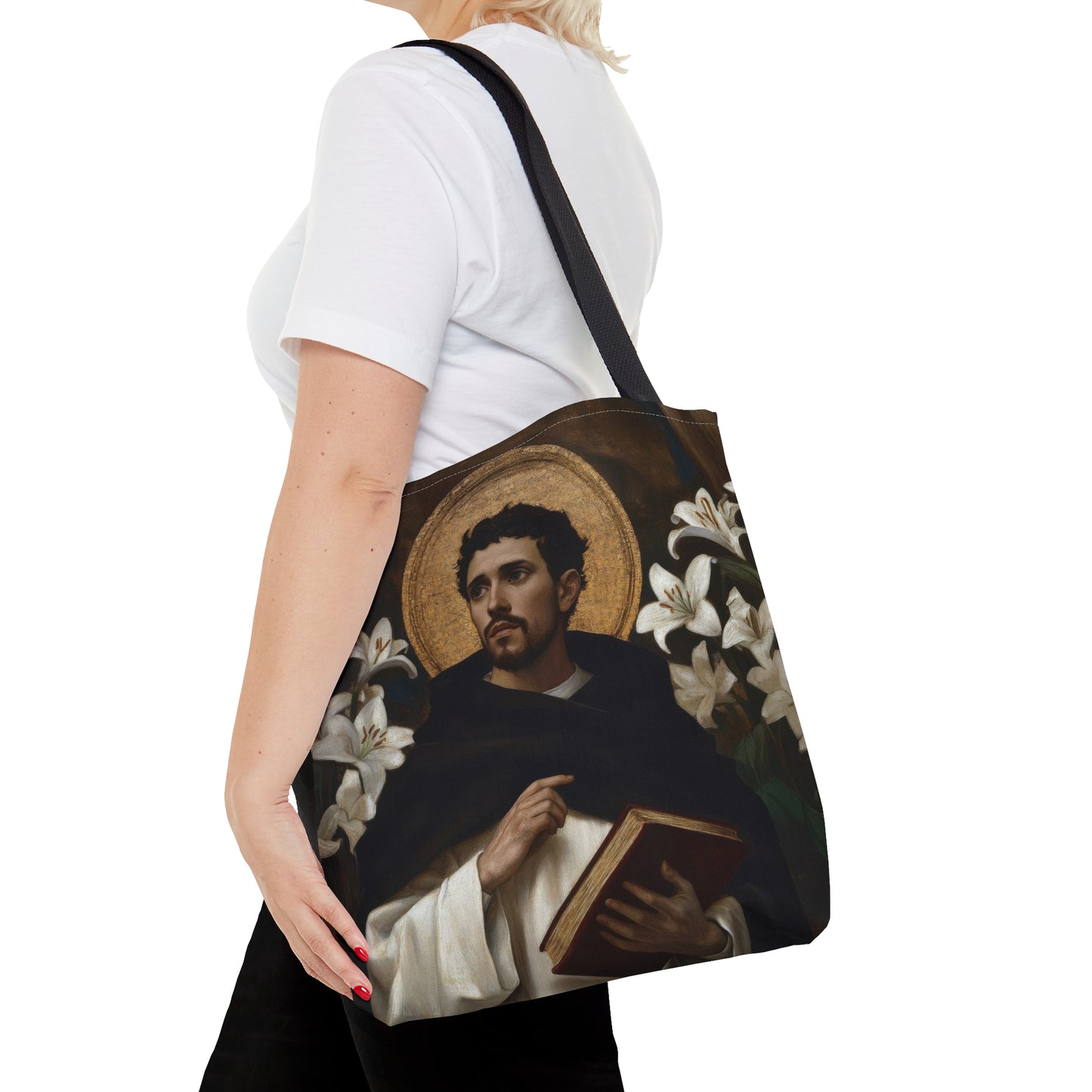 Saint Dominic - Tote Bag - Large Medium Small Faith Art Bag - Bible Study Faith Purse - Double Sided
