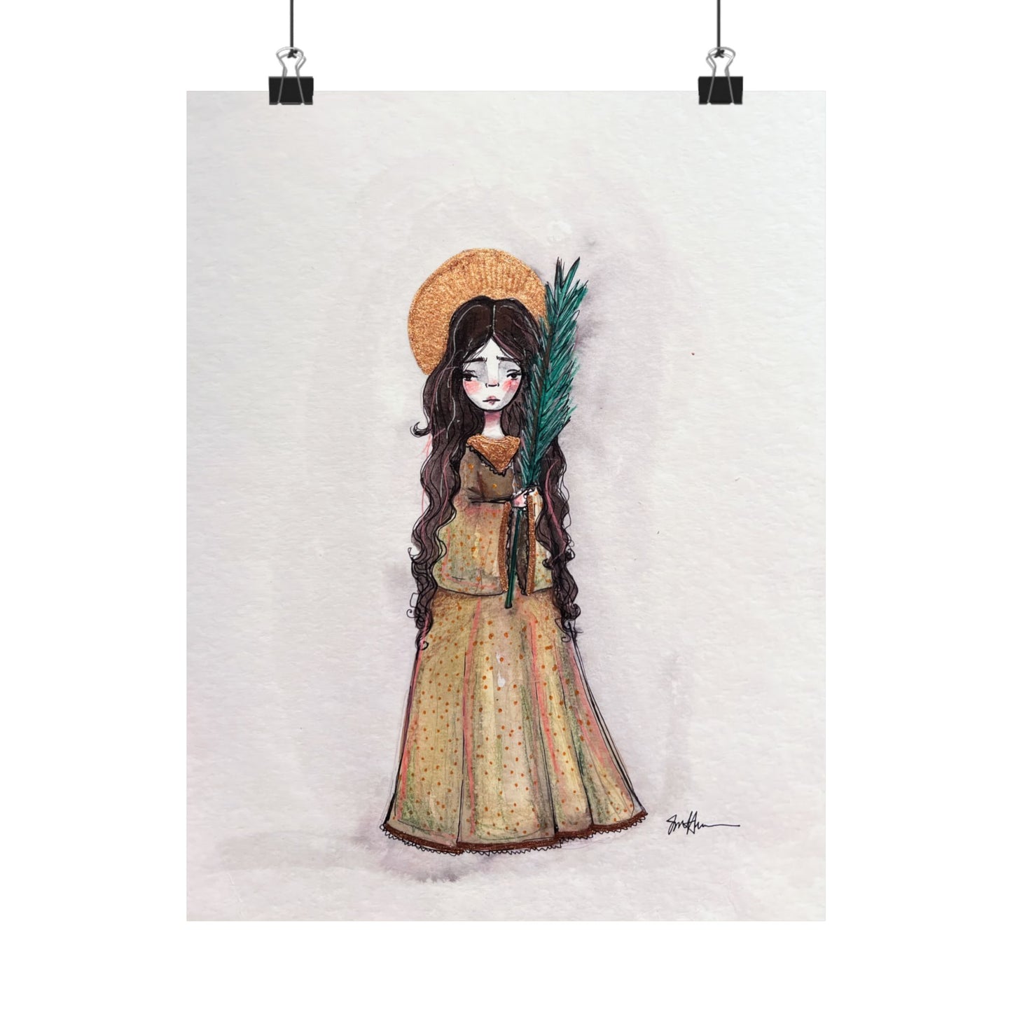 Saint Hope Poster - Hand-Drawn Art | Catholic Art Print | Faith Hope and Charity Middle Sister | Devotional Wall Art | Sanctified Solocosmo
