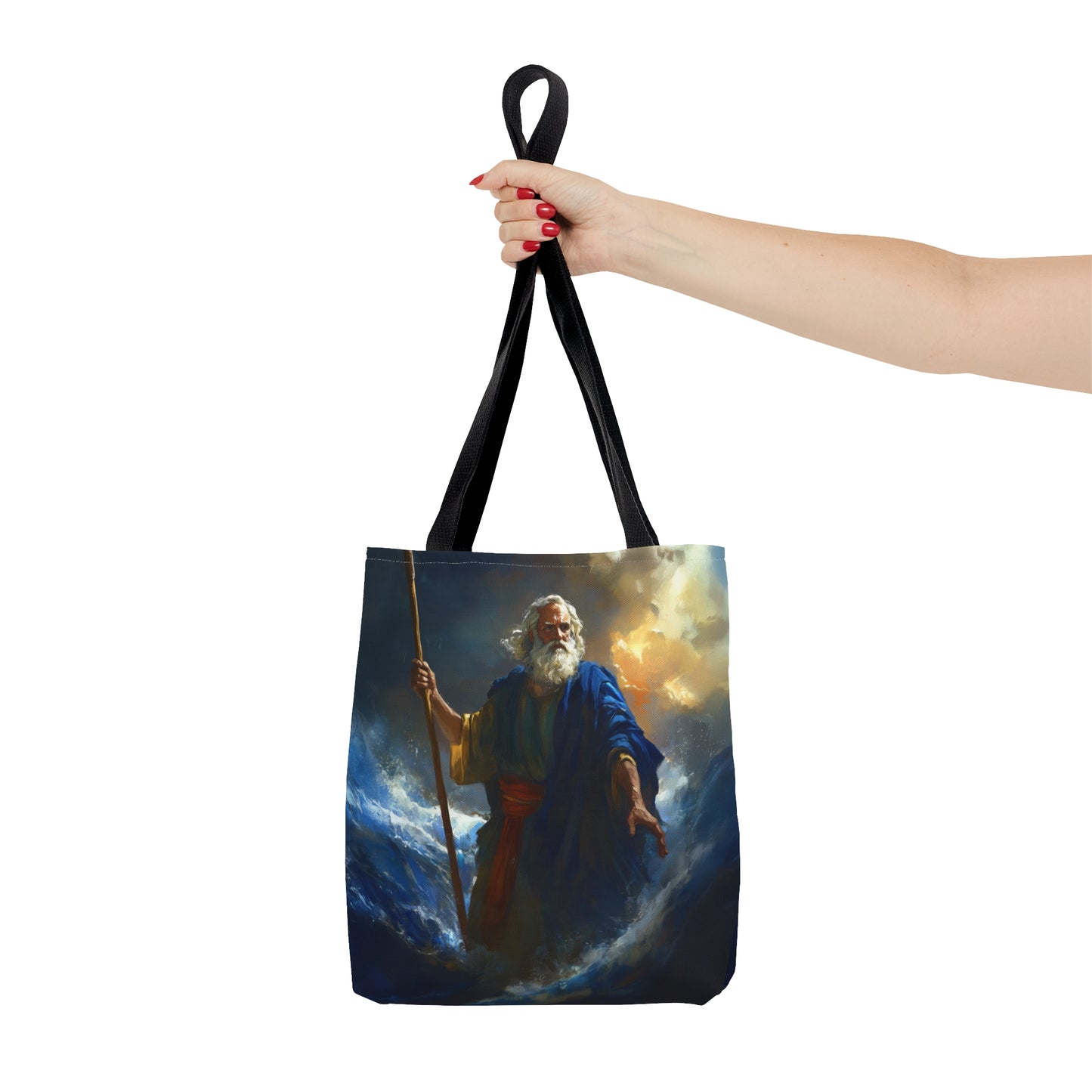 Moses Before the Trembling Sea - Tote Bag - Large Medium Small Faith Art Bag - Catholic Faith Purse